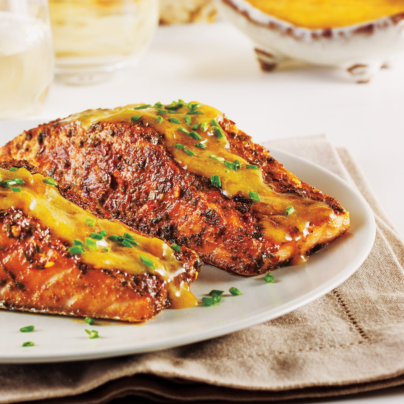 Mustard & Apricot Glazed Salmon Recipe from HEB