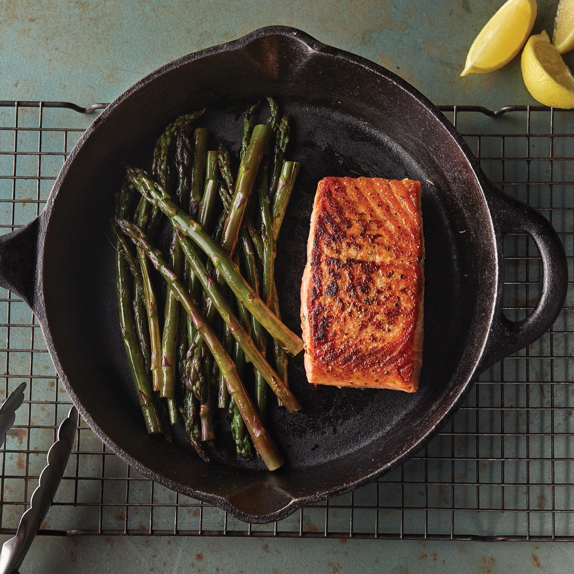 Pan Roasted Salmon and Purple Asparagus Recipe from HEB