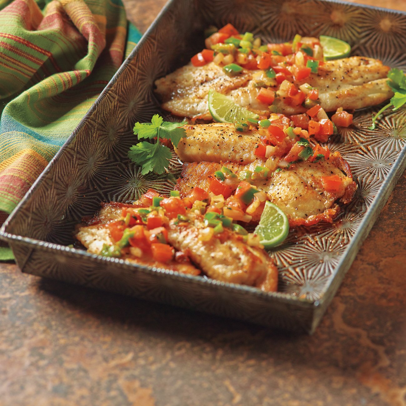 Pan Roasted Tilapia with Chili Lime Salsa Fresca Recipe from HEB