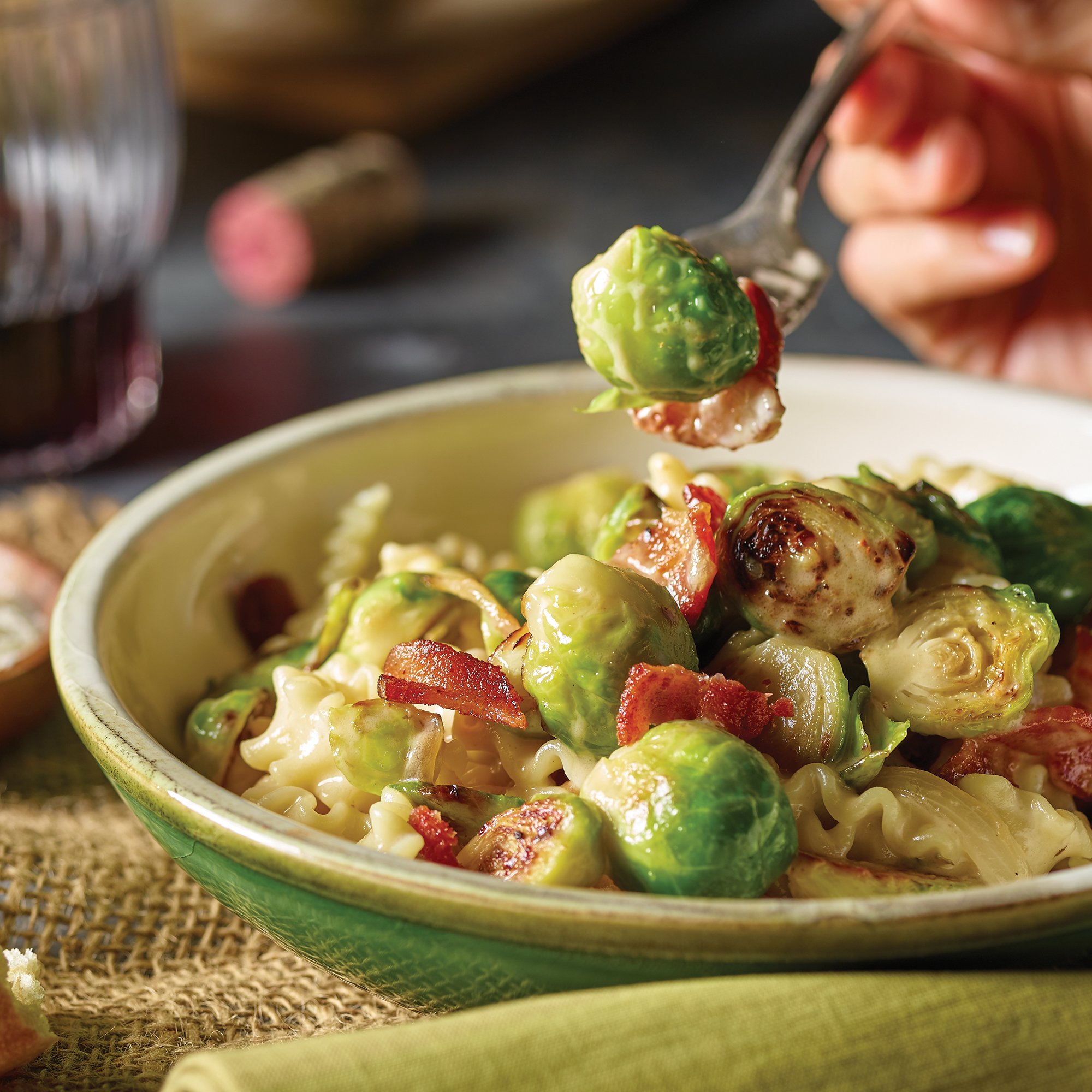 Pasta with Bacon and Brussels Sprouts Recipe from HEB