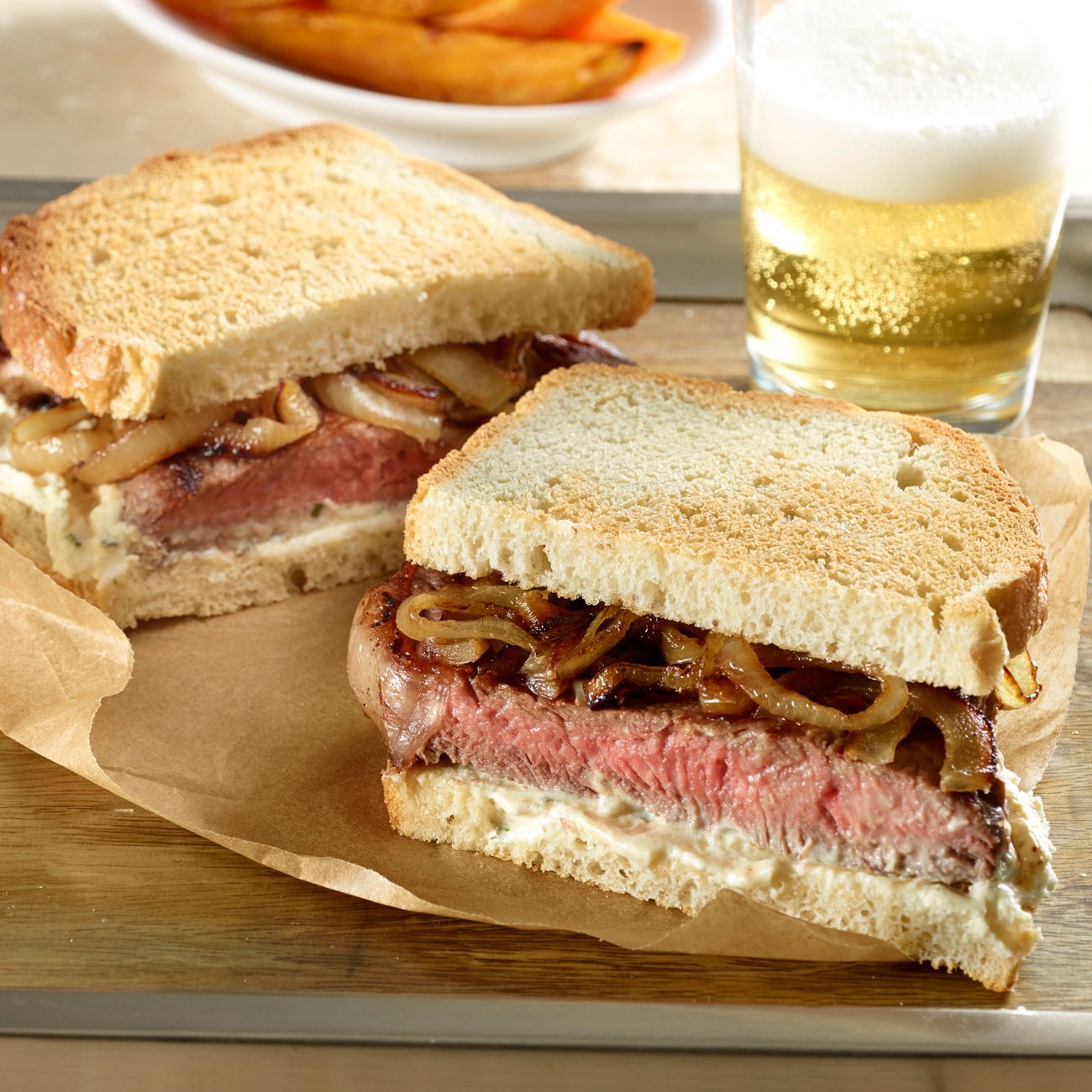 Ribeye And Onion Sourdough Sandwich Recipe From H-E-B