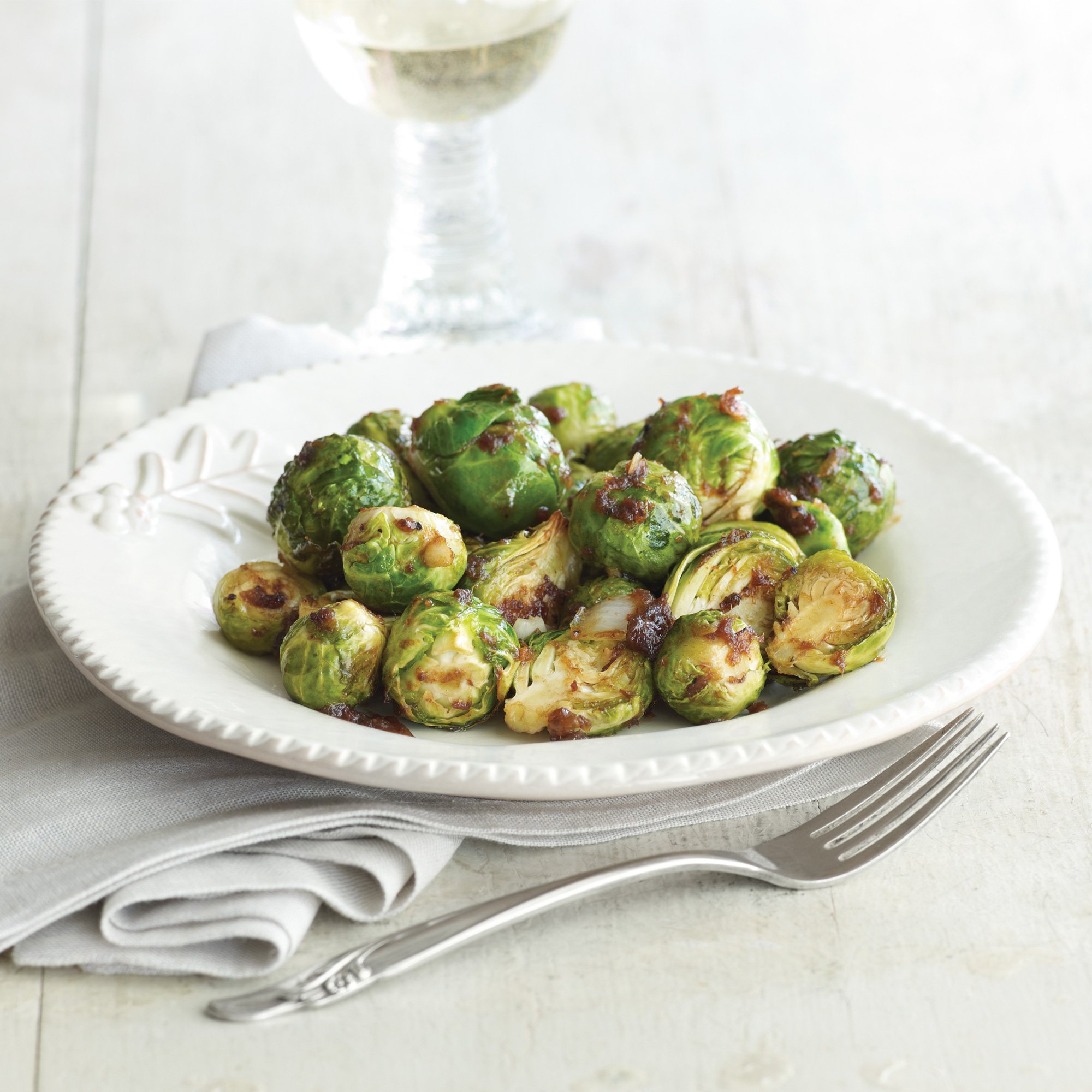Roasted Brussels Sprouts with Bacon Jam Recipe from HEB