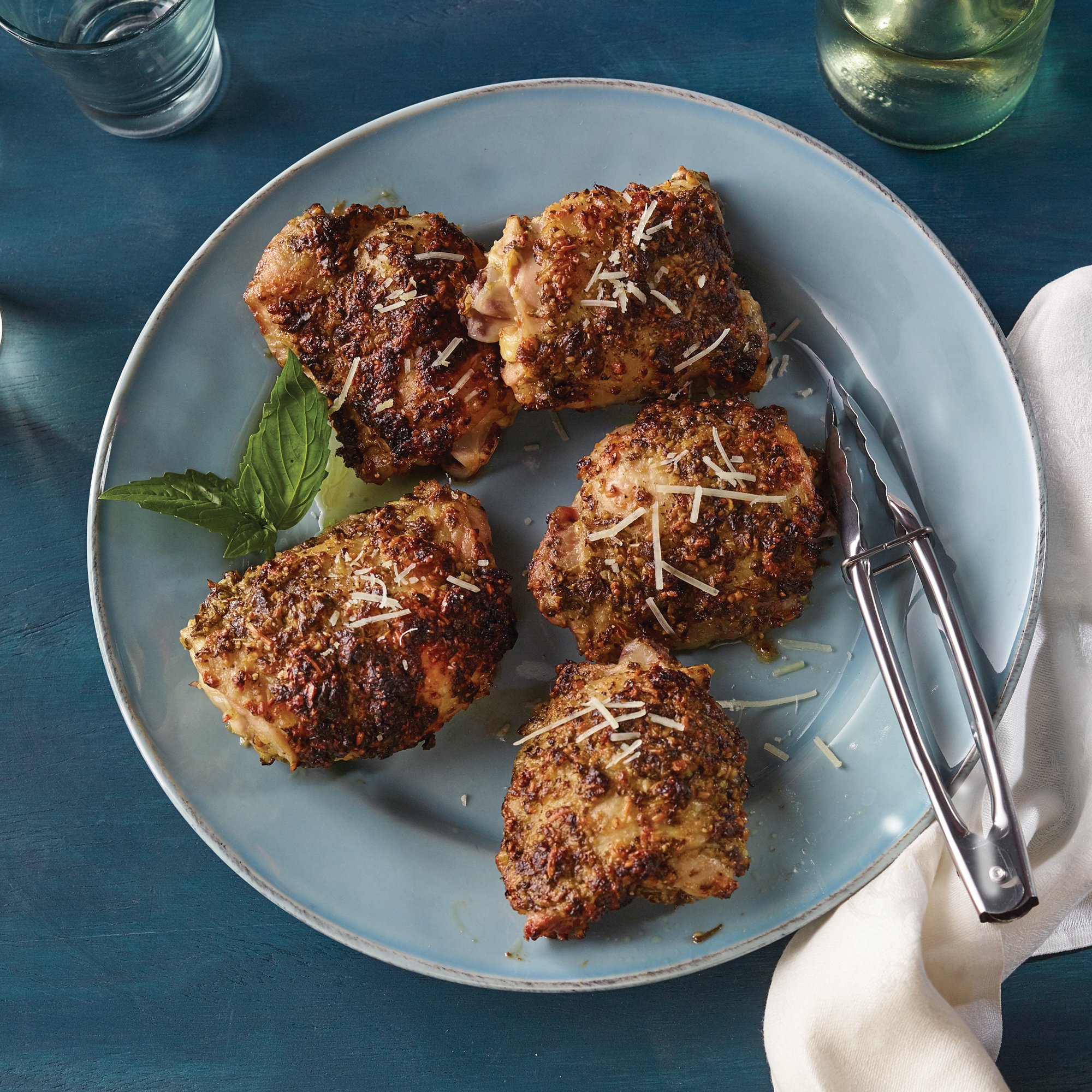 Roasted Chicken Thighs with Pesto Recipe from HEB