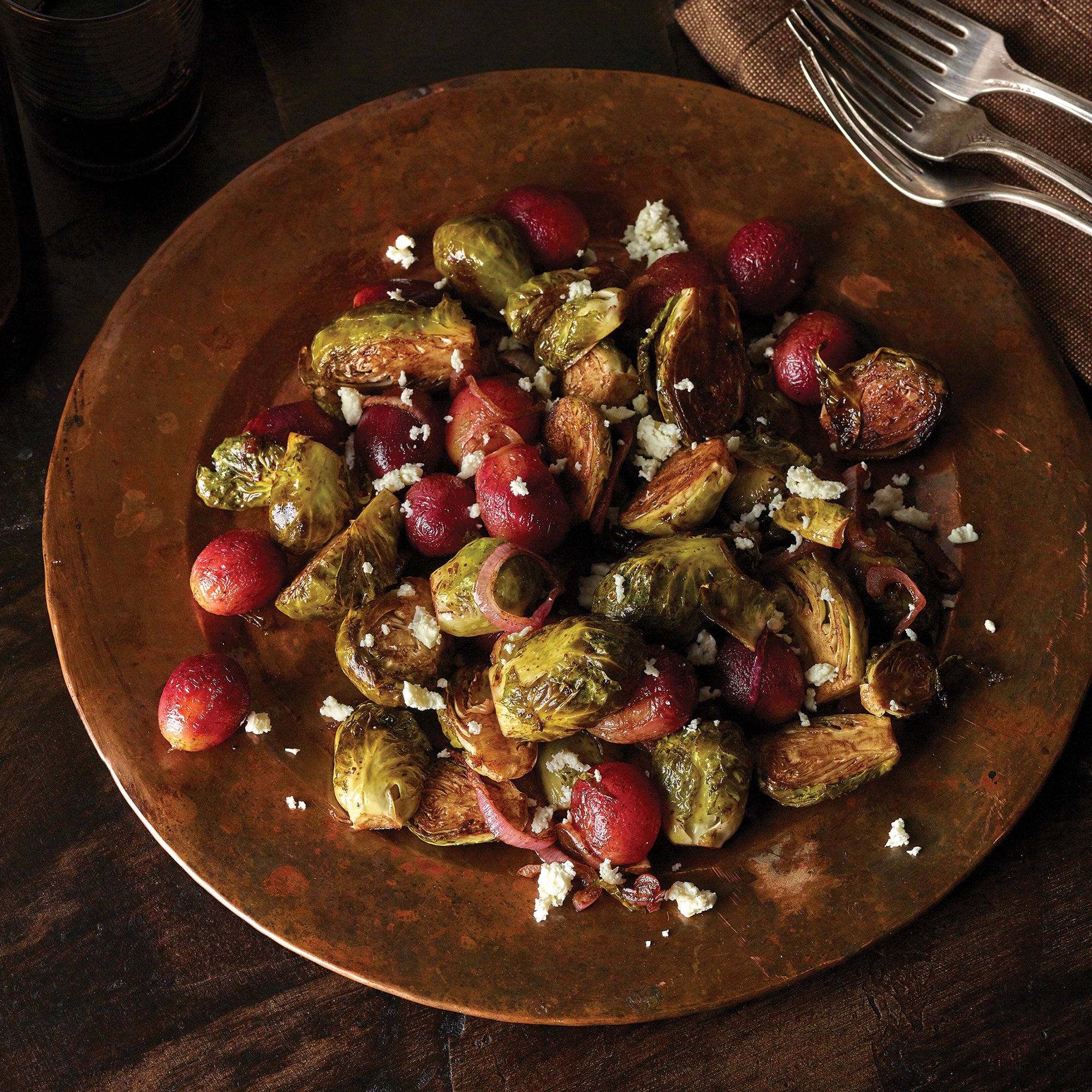 Roasted Grapes and Brussels Sprouts with Feta Recipe from HEB