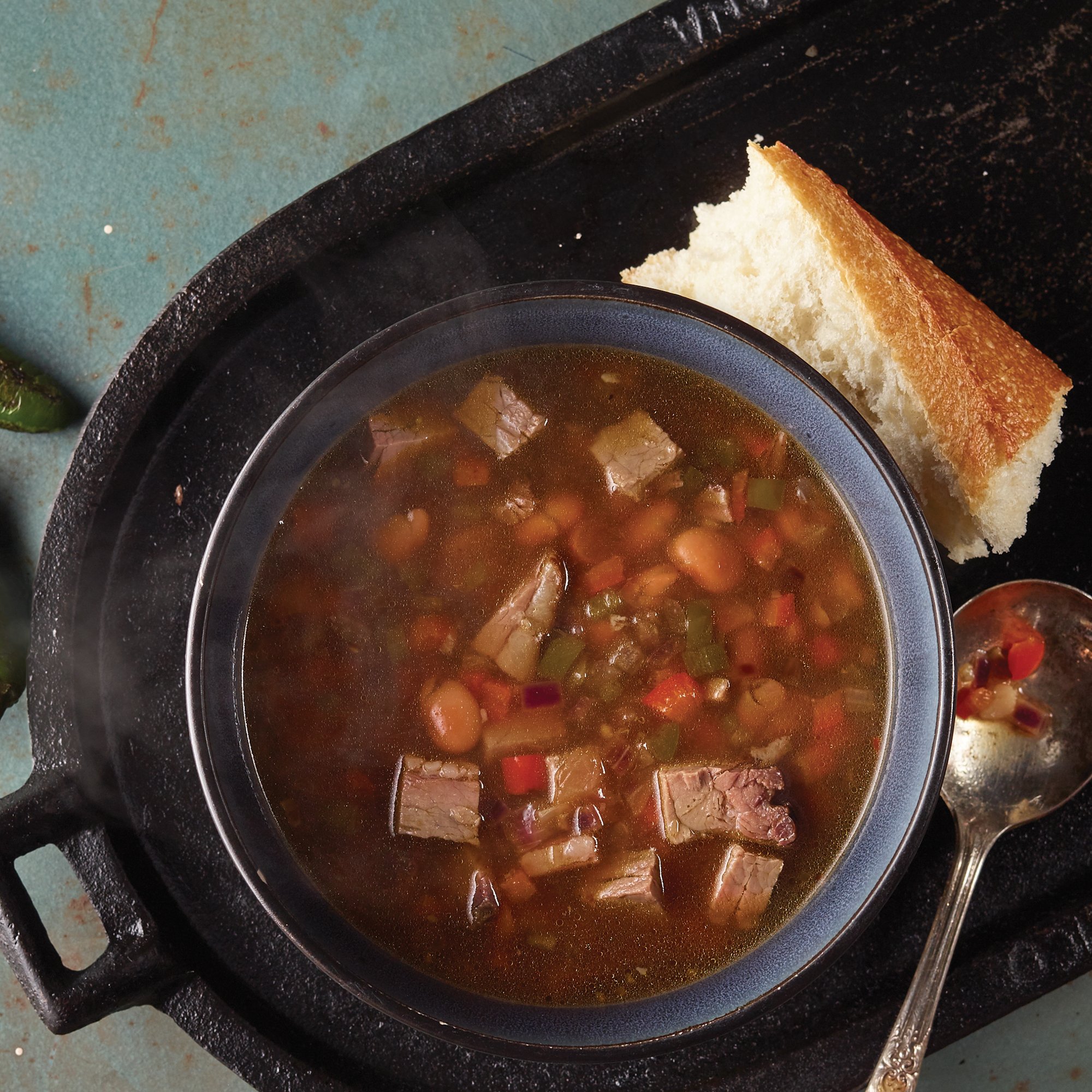 Roasted Jalapeño Brisket Soup Recipe from HEB