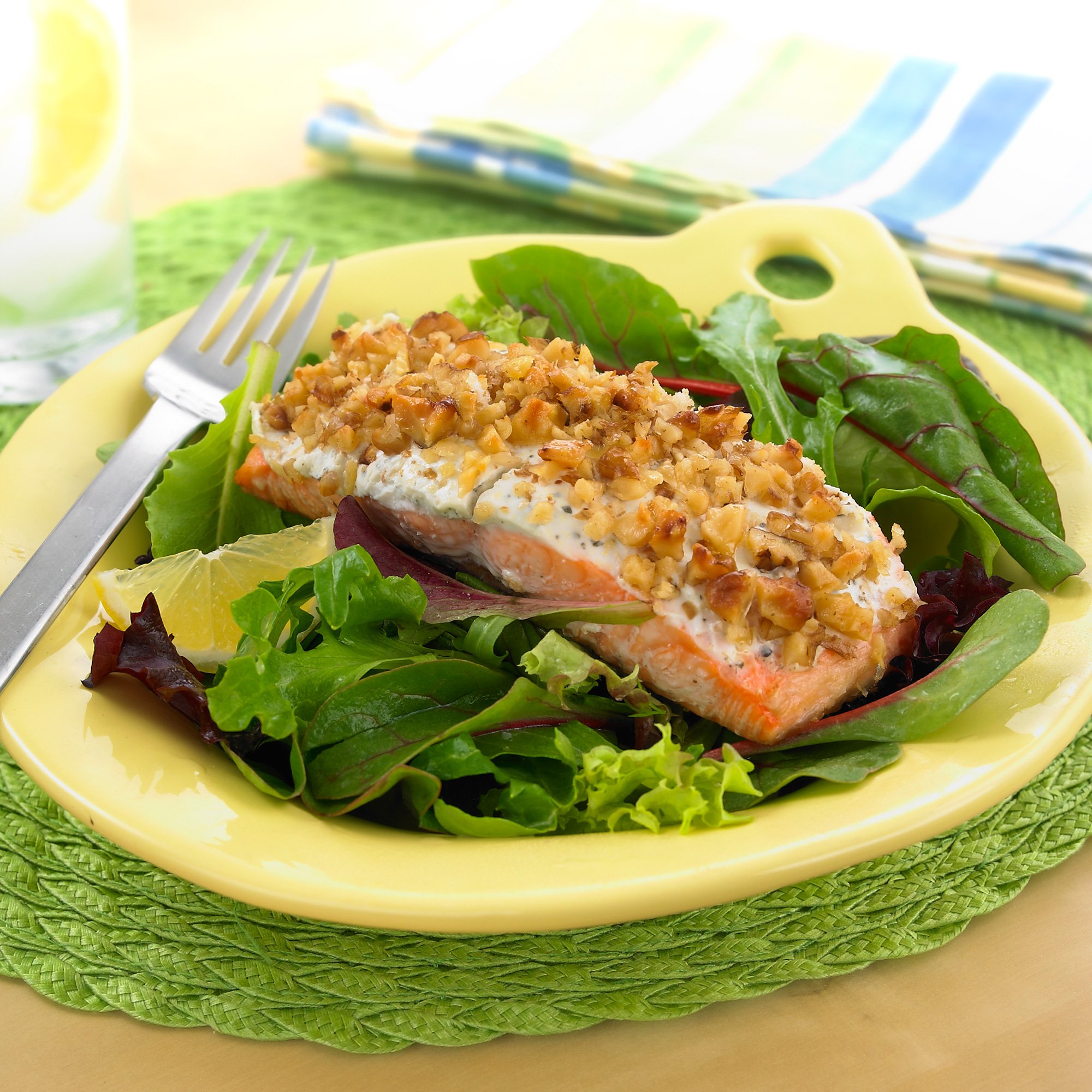 Salmon Fillets With Goat Cheese And Walnuts Recipe from HEB