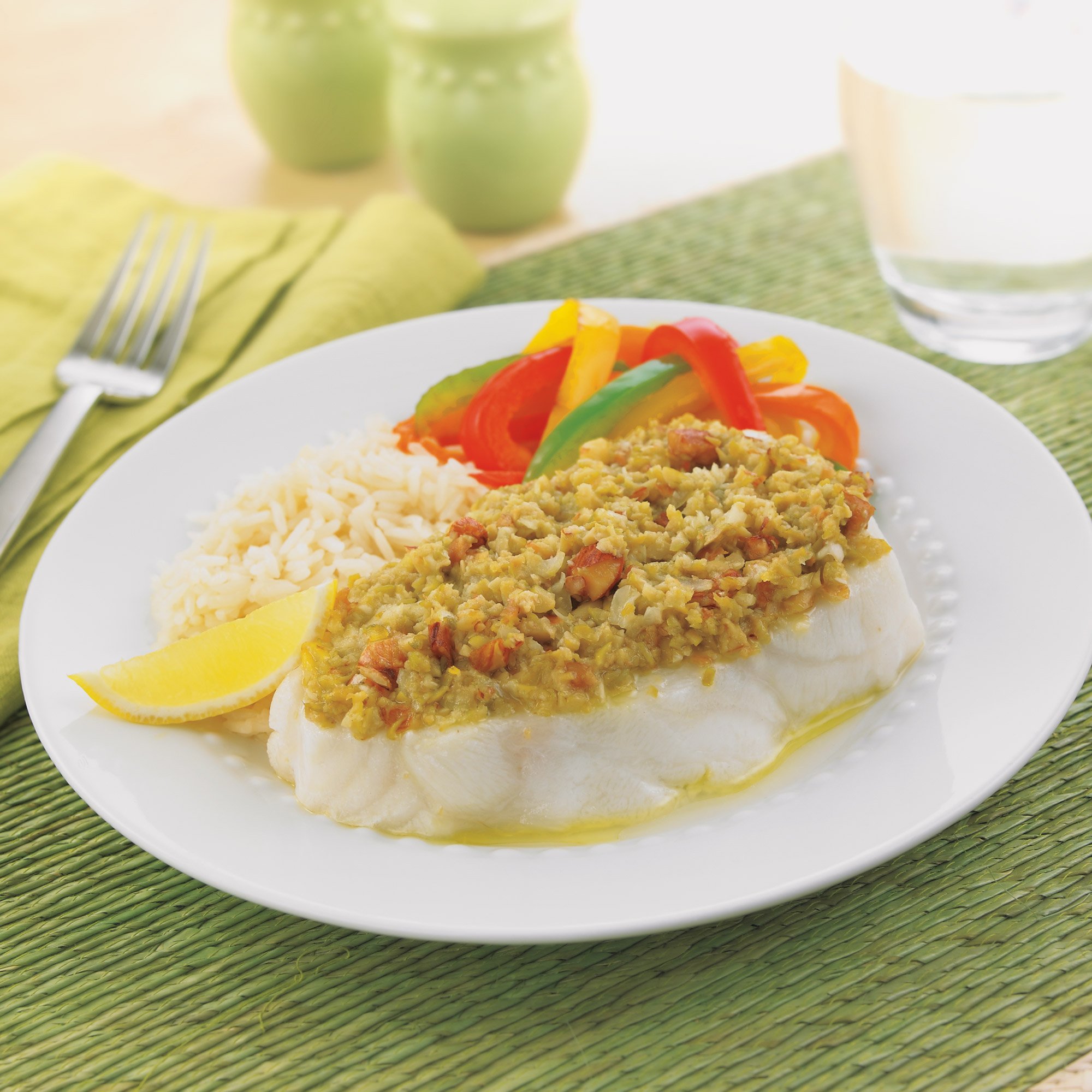 Sea Bass With Green Olive Tapenade Recipe from HEB