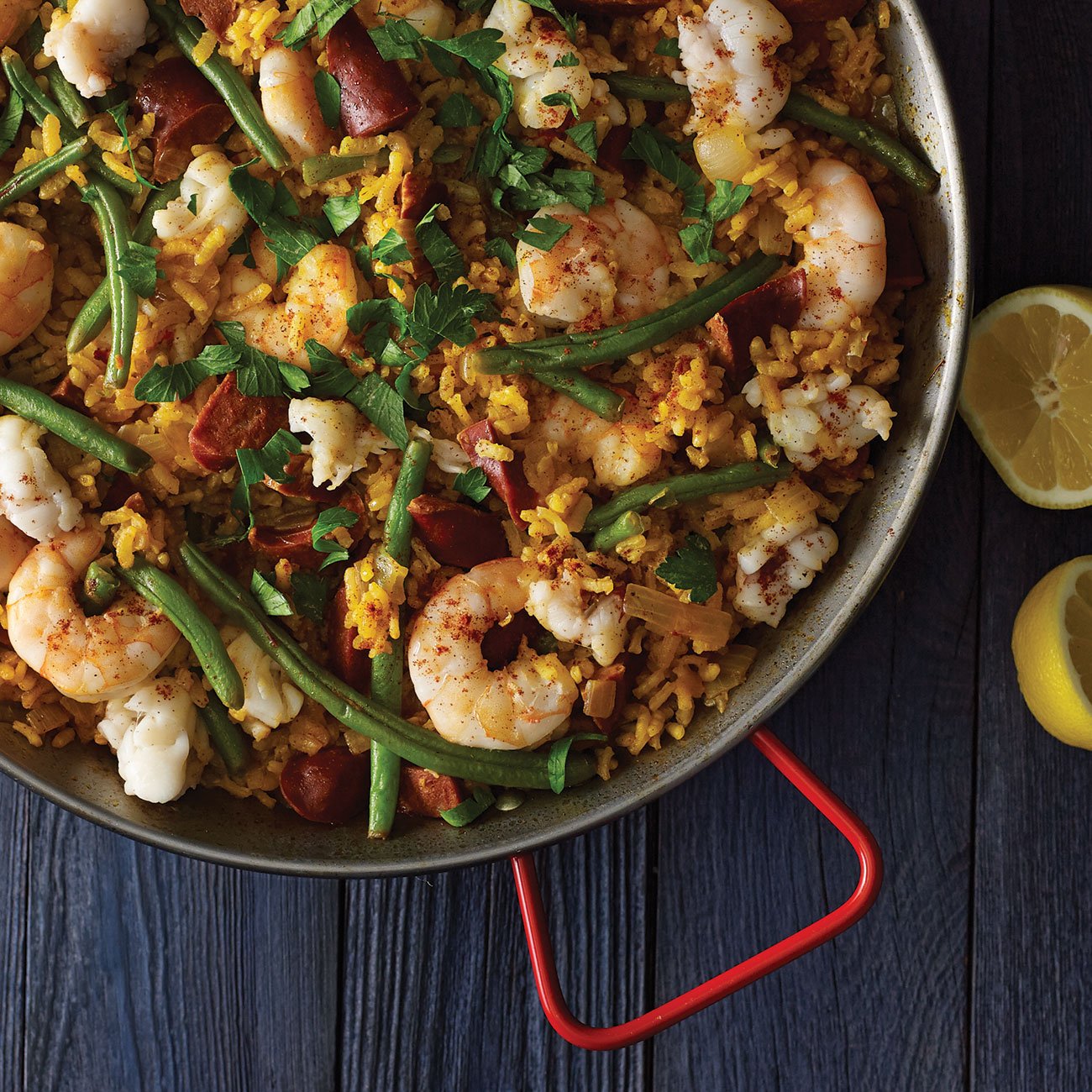 Seafood & Spanish Chorizo Paella Recipe from HEB