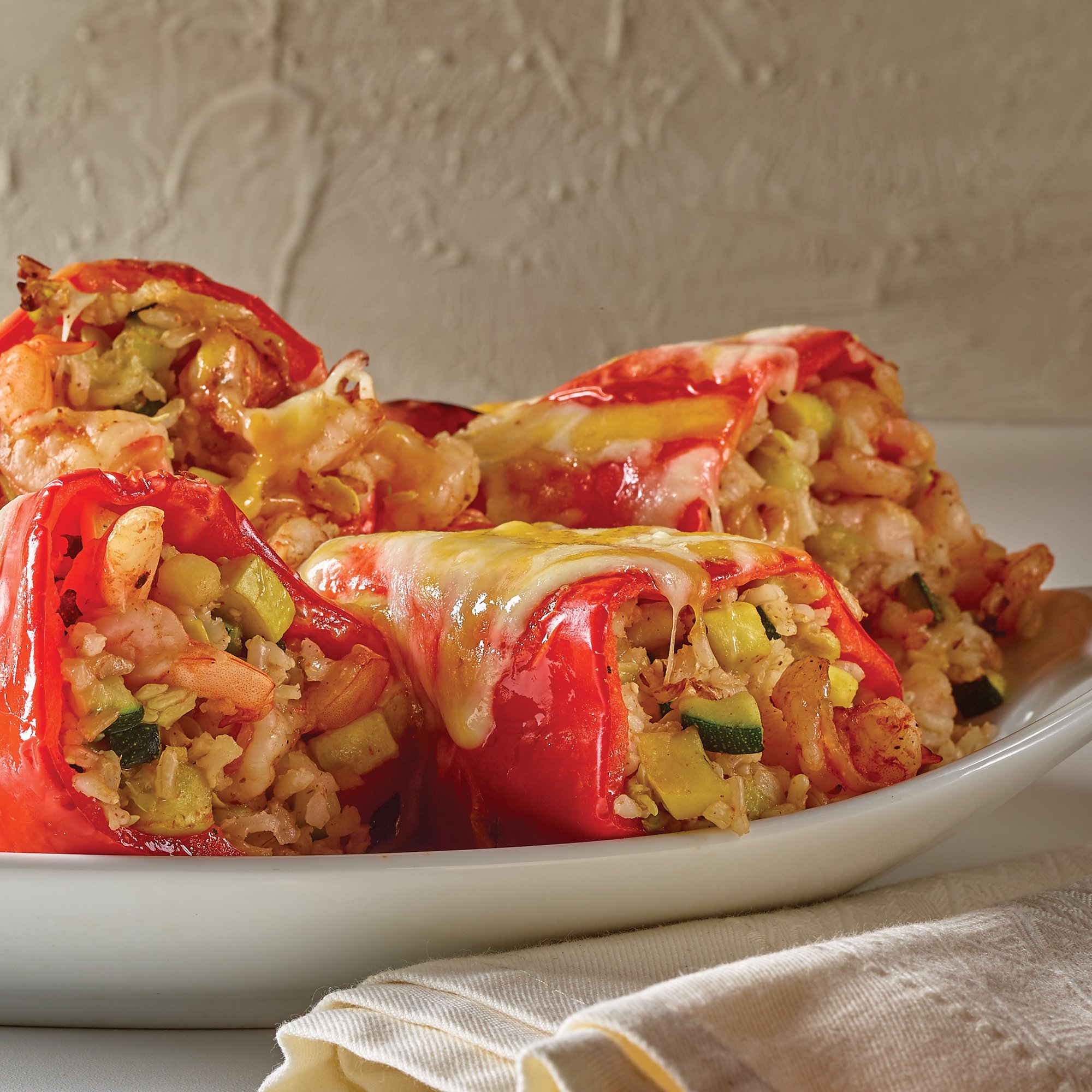 Shrimp and Squash Stuffed Bell Peppers Recipe from HEB