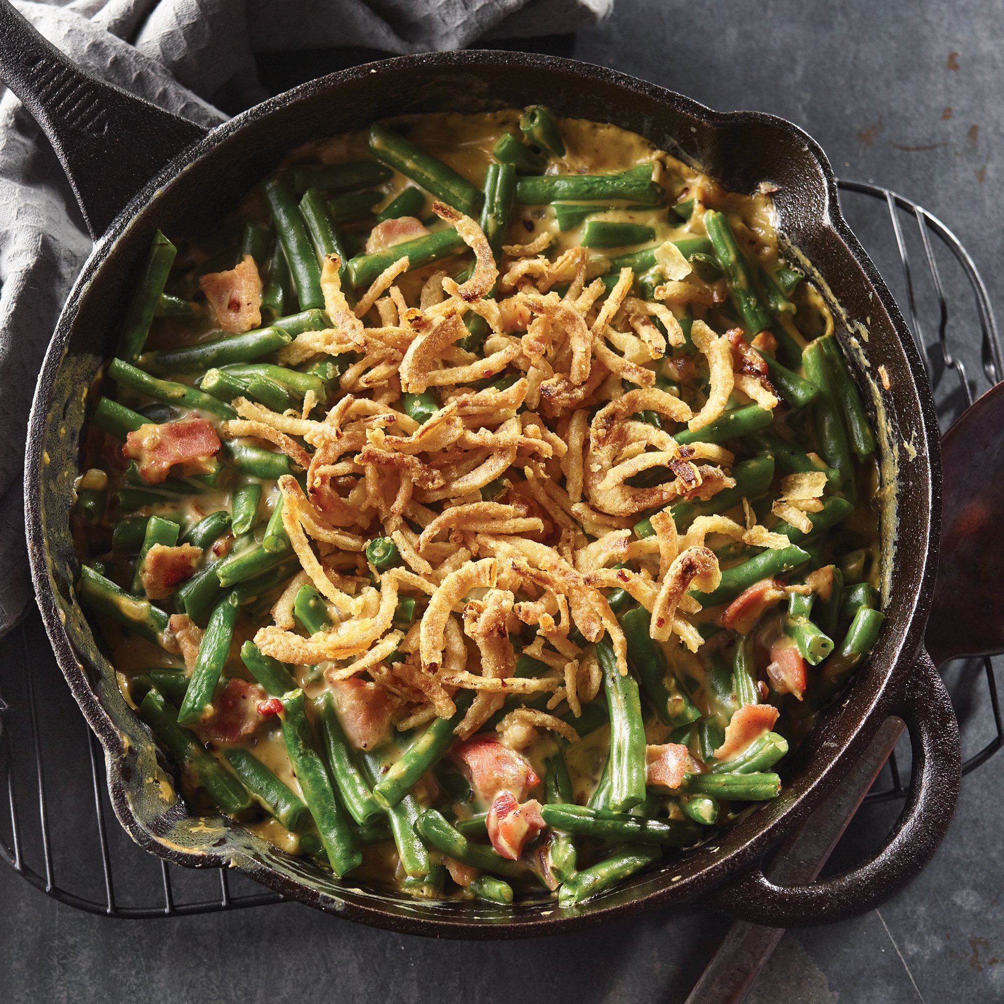 Skillet Fresh Green Bean Casserole Recipe from HEB