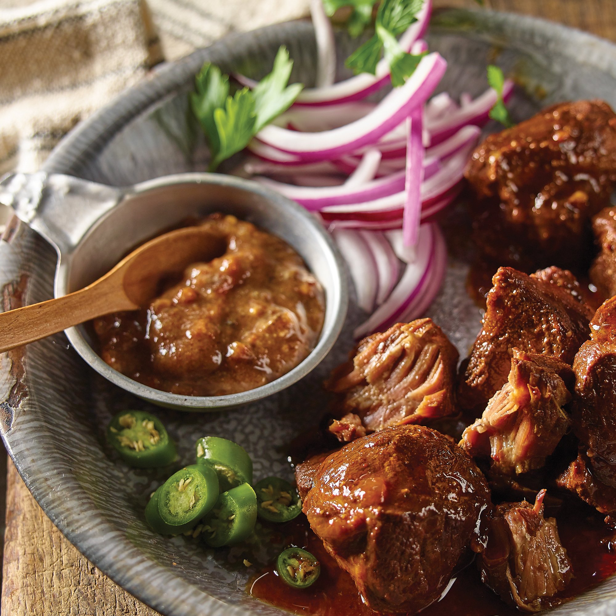 Smoky Pulled Pork With Bacon Jalapeño Mustard Recipe From H E B