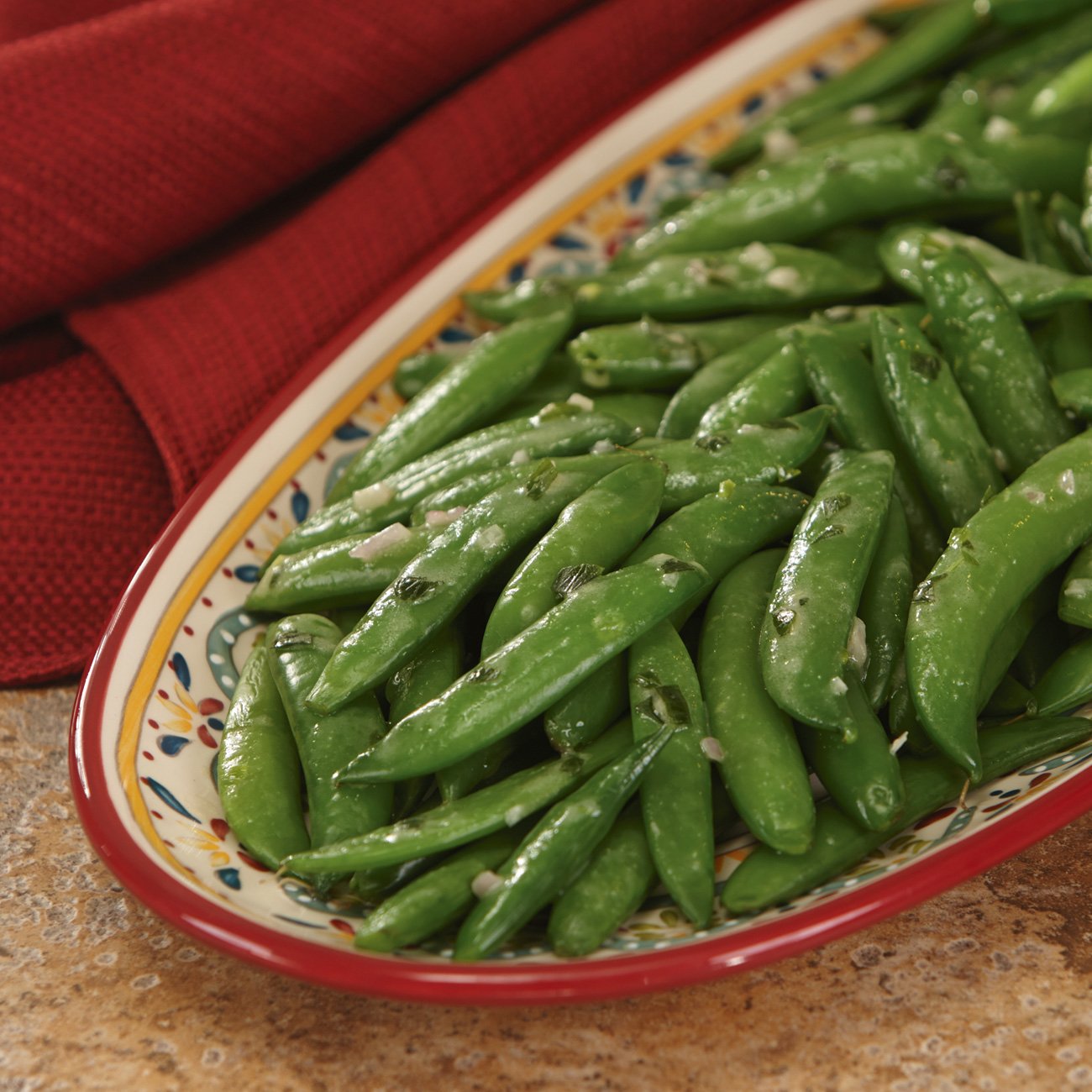 Snap Peas With TarragonMustard Vinaigrette Recipe from HEB