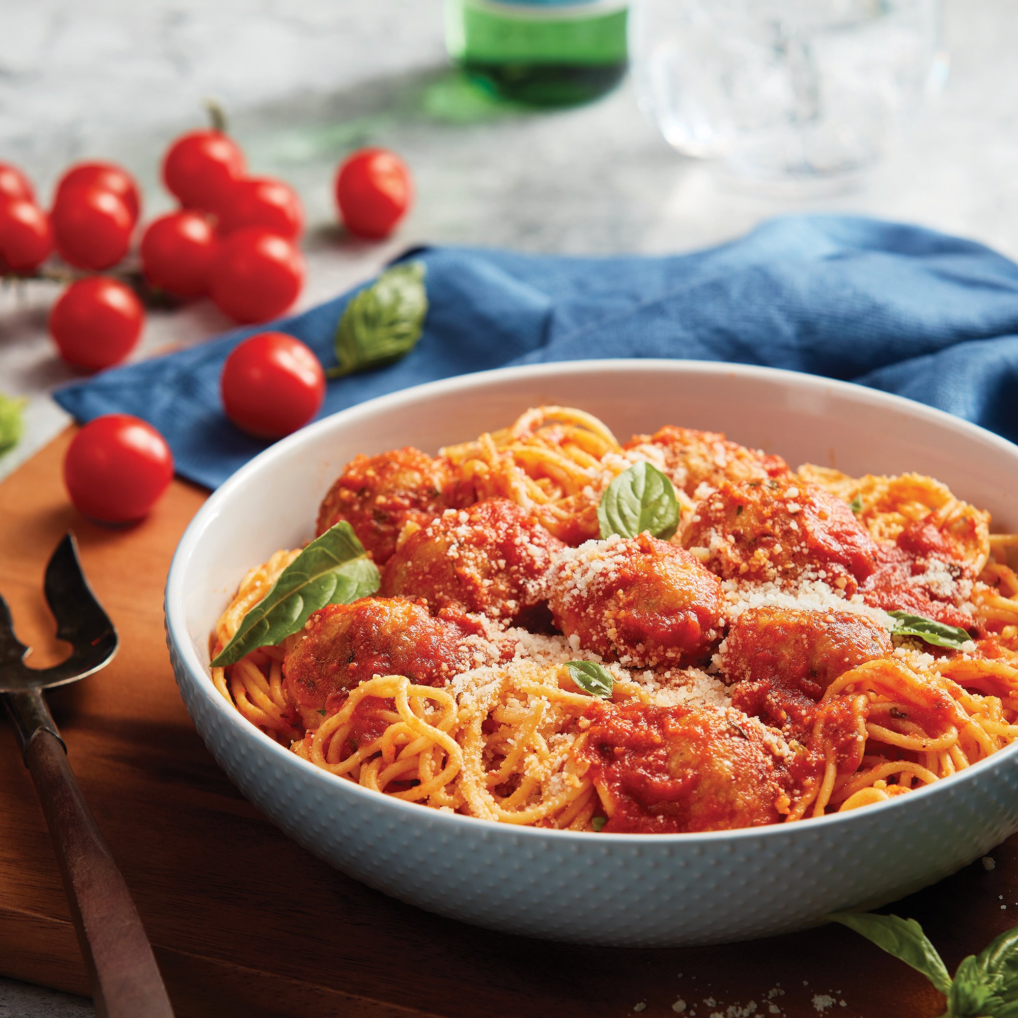 Spaghetti and Chicken Meatballs Recipe from HEB