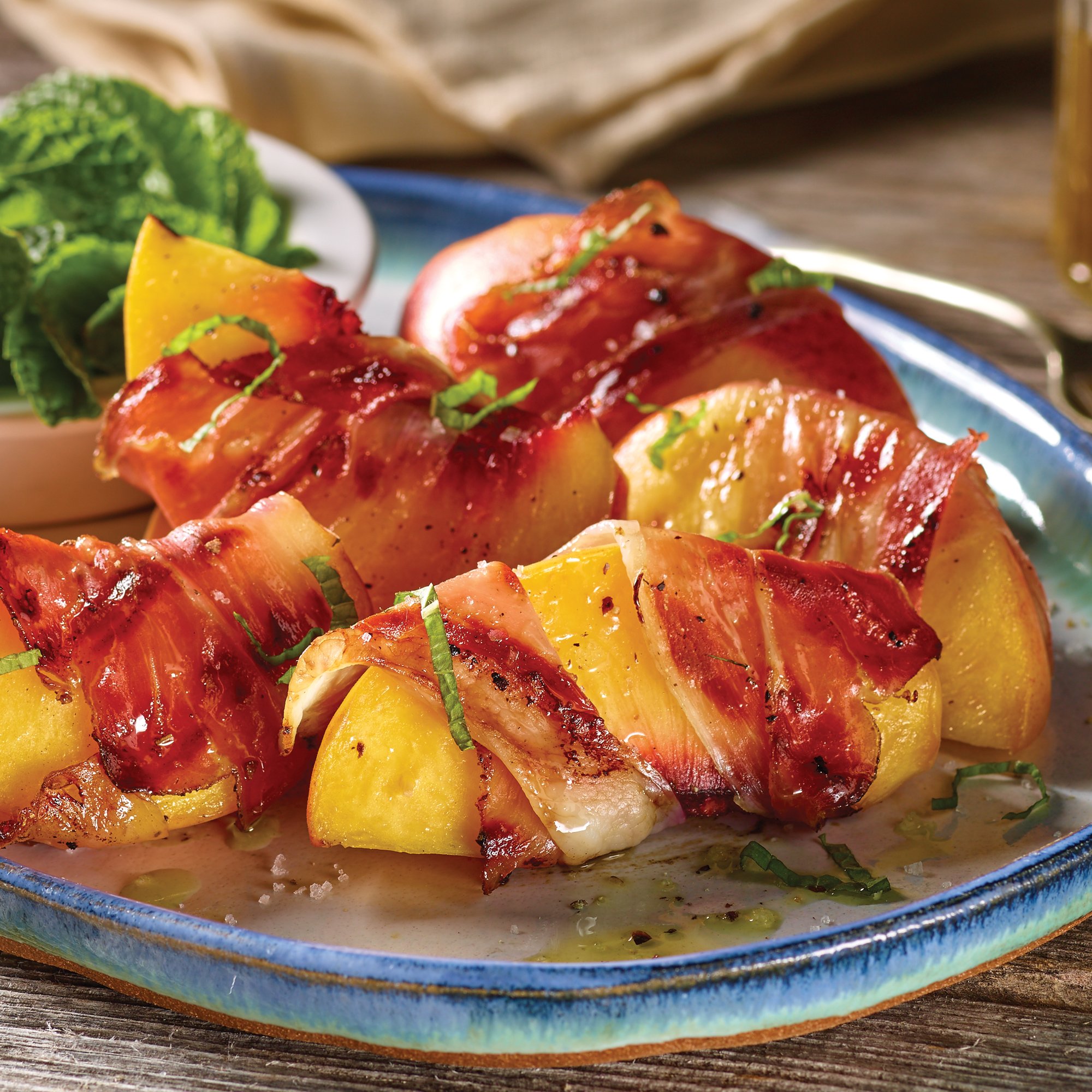 Speck Wrapped BBQ Peaches Recipe from HEB