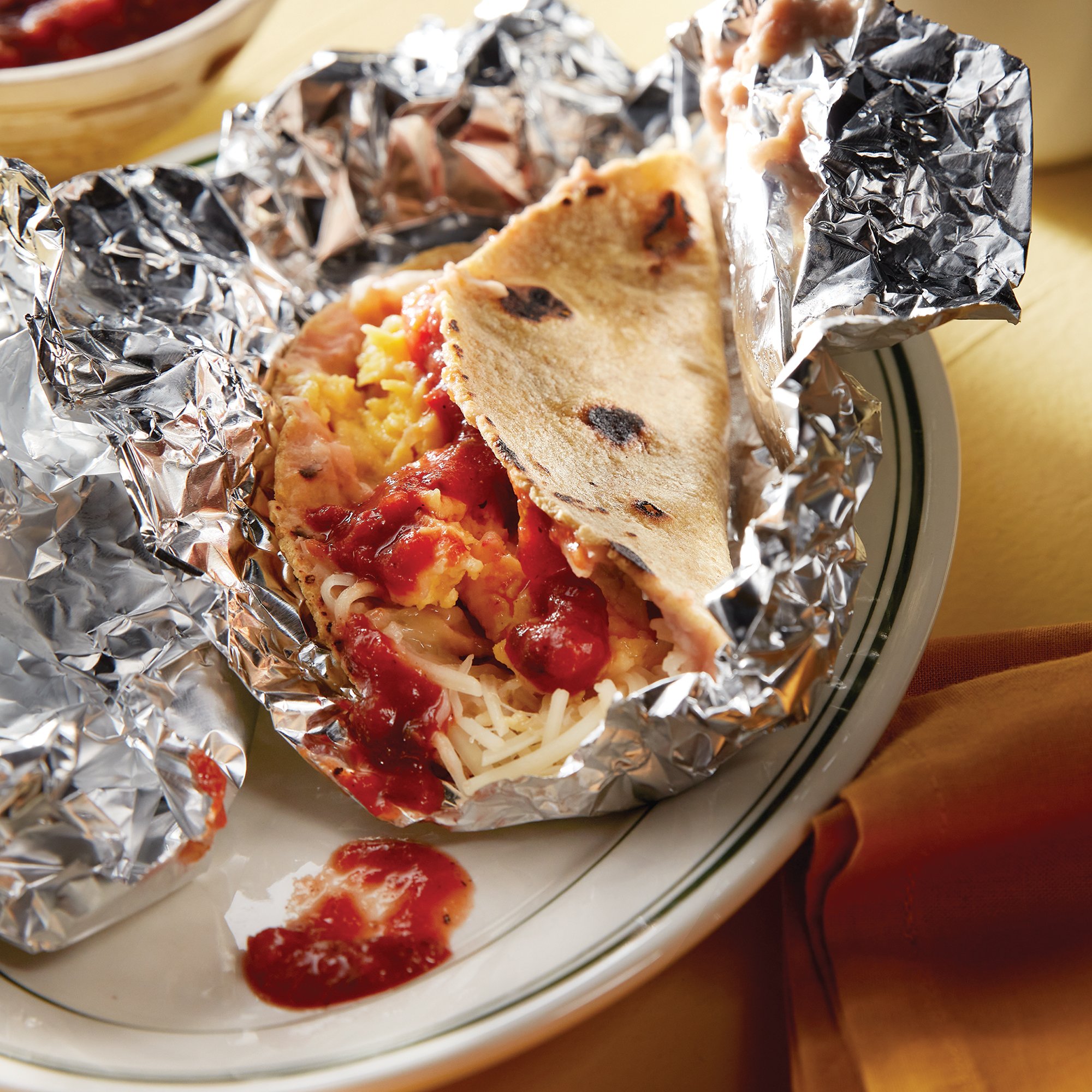 Spiced Bean and Cheese Breakfast Tacos Recipe from HEB
