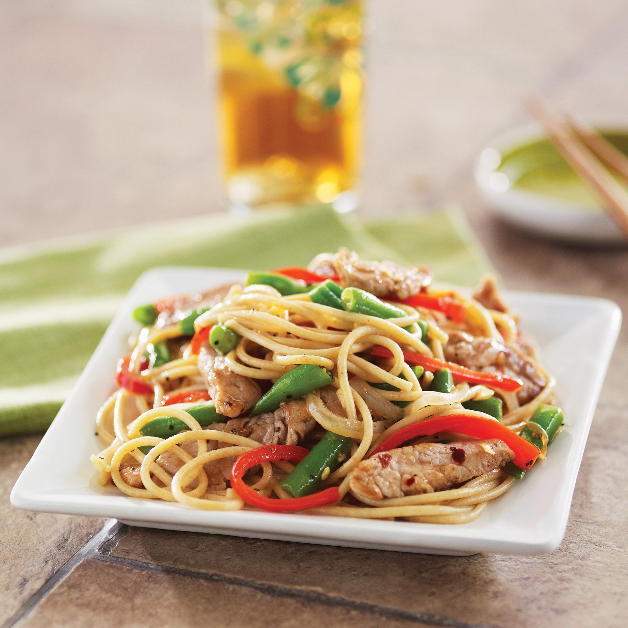 Spicy Pork with Pasta and Green Beans Recipe from HEB