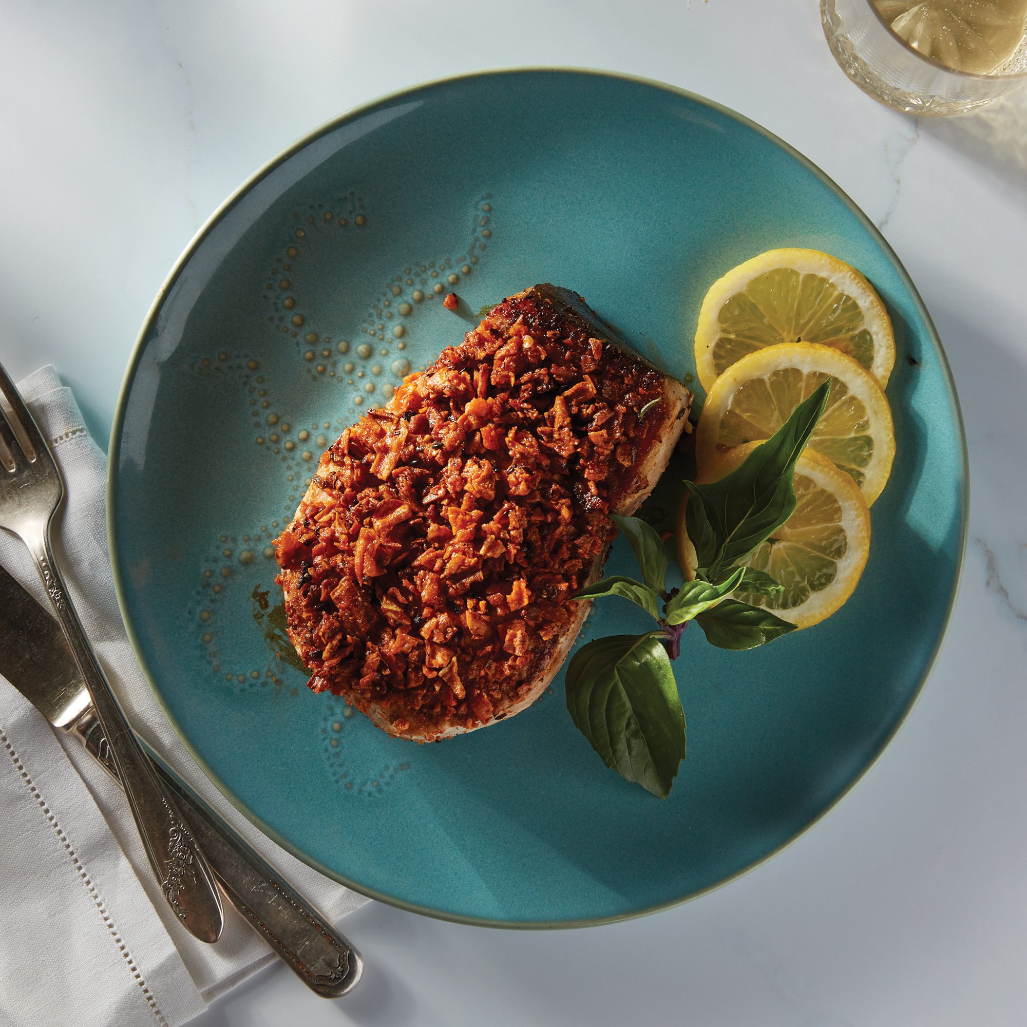 Spicy Sweet Potato Crusted Swordfish Recipe from HEB