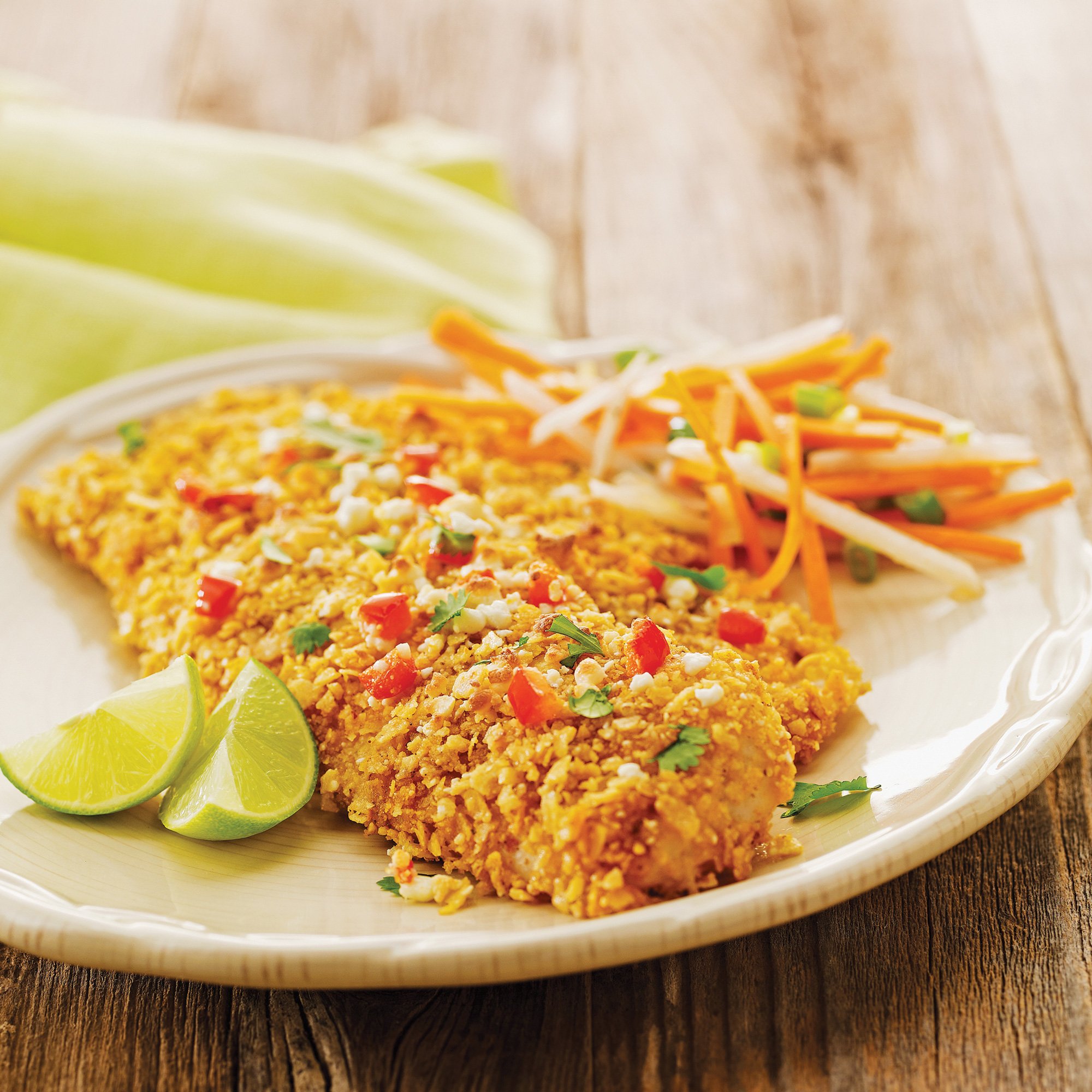 Spicy Tostada Crusted Tilapia Recipe from HEB