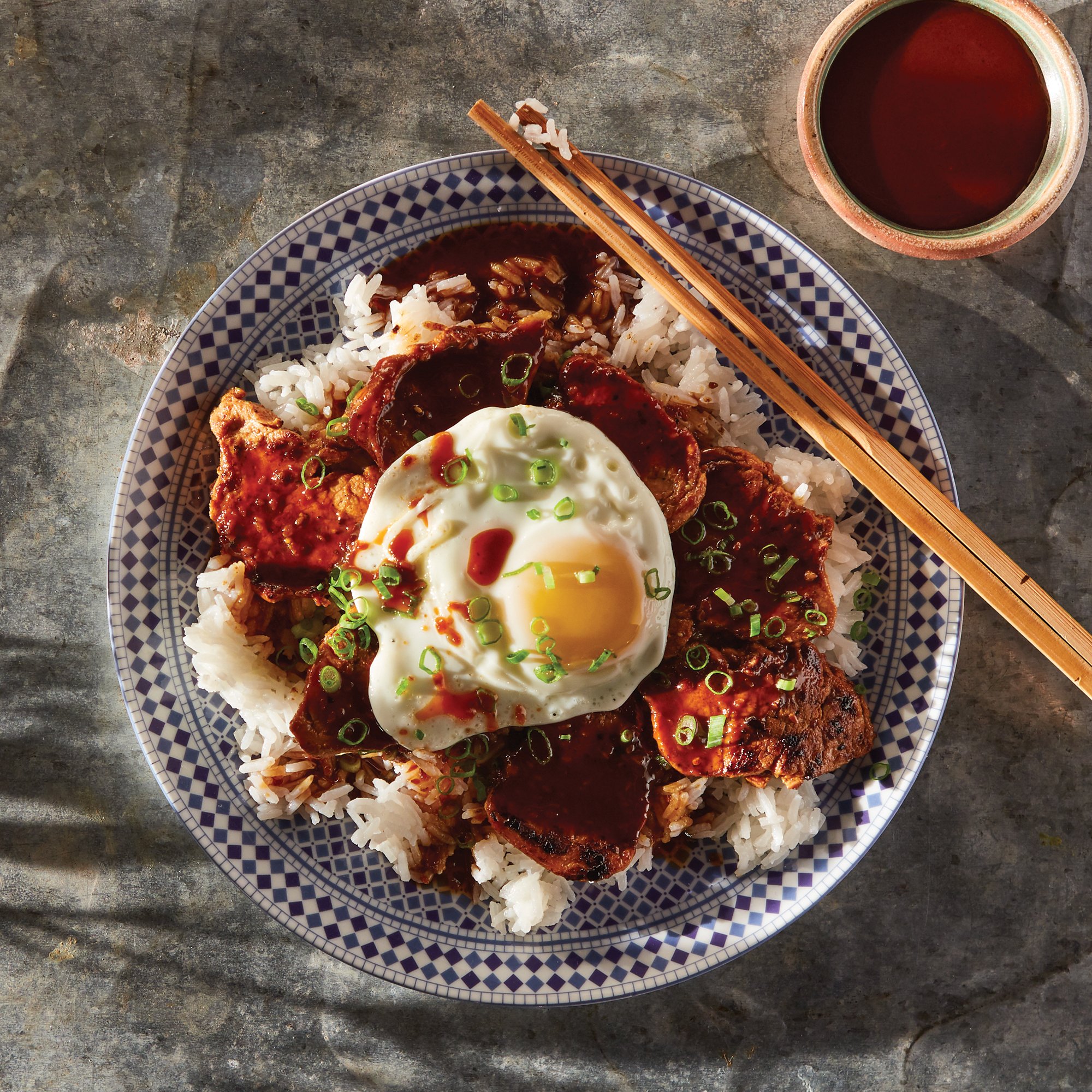 Ssam Pork Tenderloin with Jasmine Rice and Fried Egg Recipe from HEB