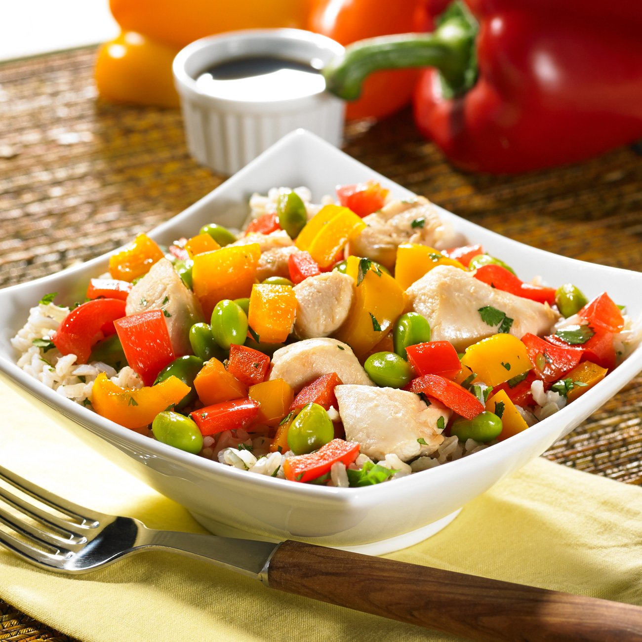 Teriyaki Chicken & Edamame Rice Bowls Recipe from H-E-B