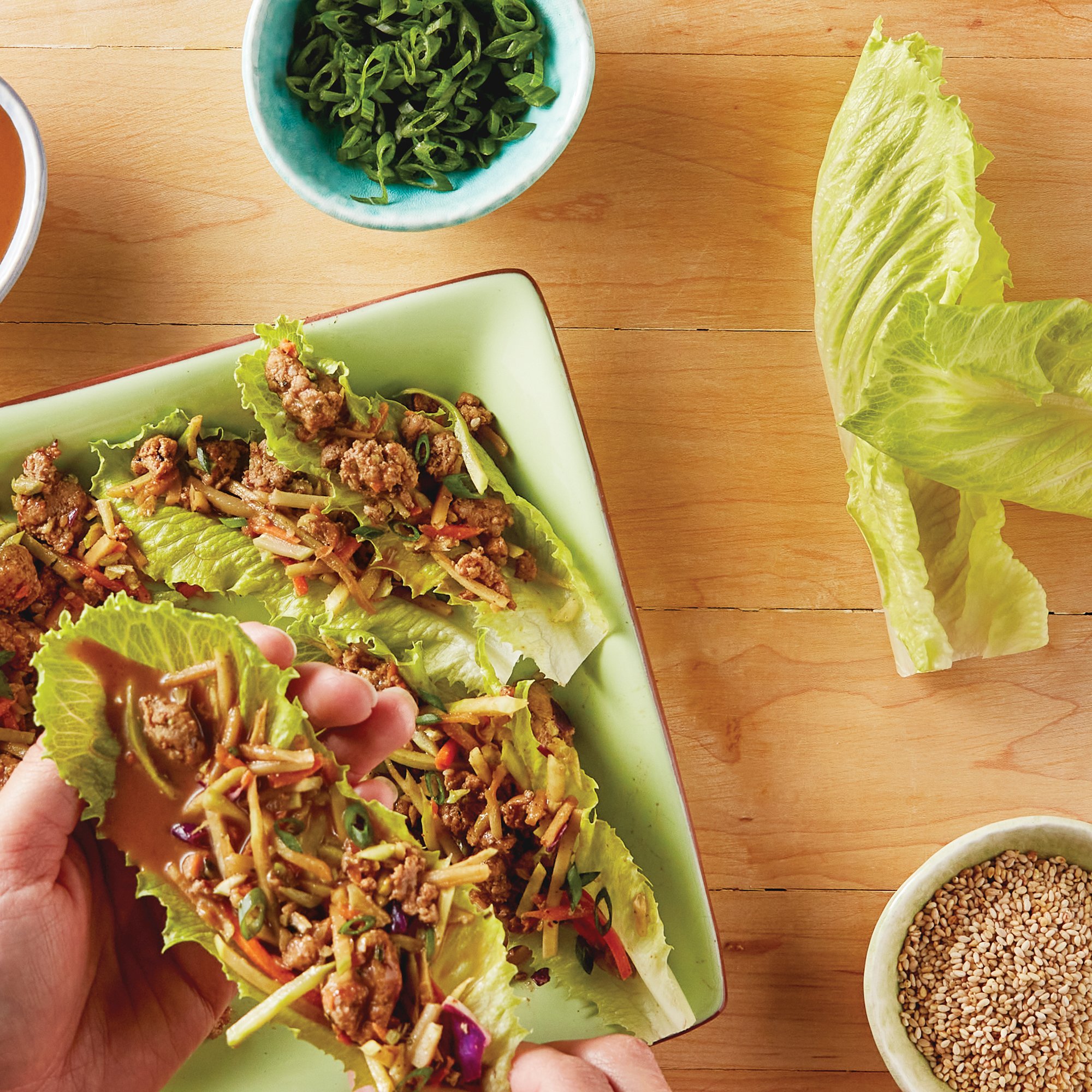Thai Peanut Turkey Lettuce Wraps Recipe from HEB