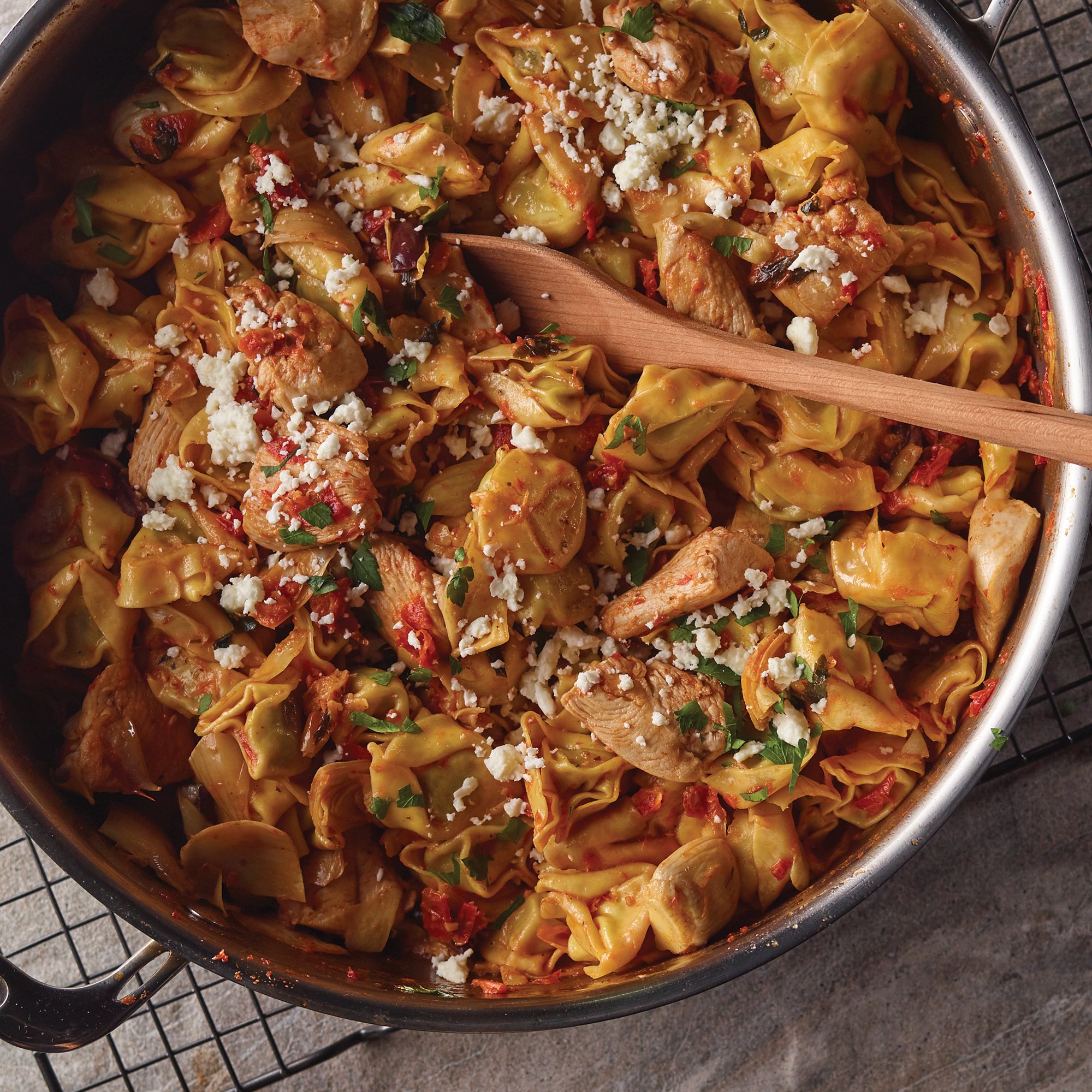 Tomato and Feta Tortellini with Chicken Recipe from HEB