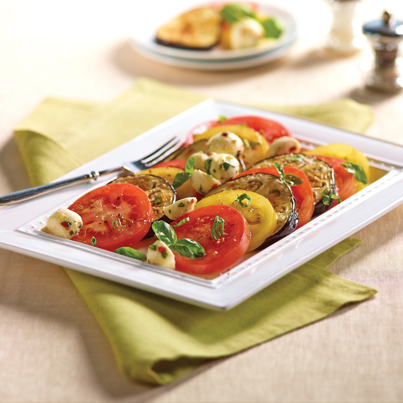 Tomato and Mozzarella with Oven Roasted Eggplant Recipe from HEB