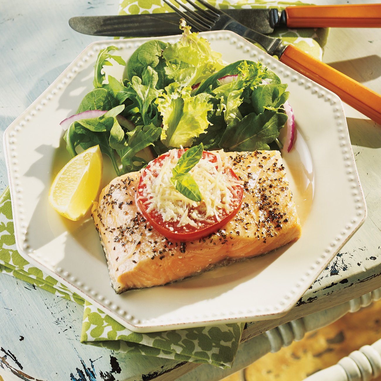 Tomato Basil Salmon Recipe from HEB