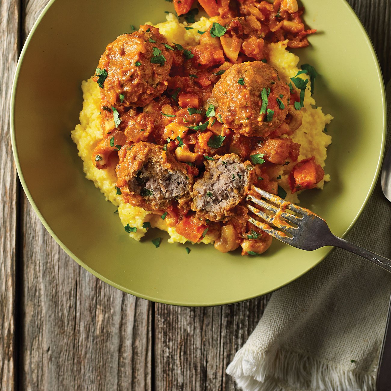 Turkish Turkey Meatballs with Polenta Recipe from HEB