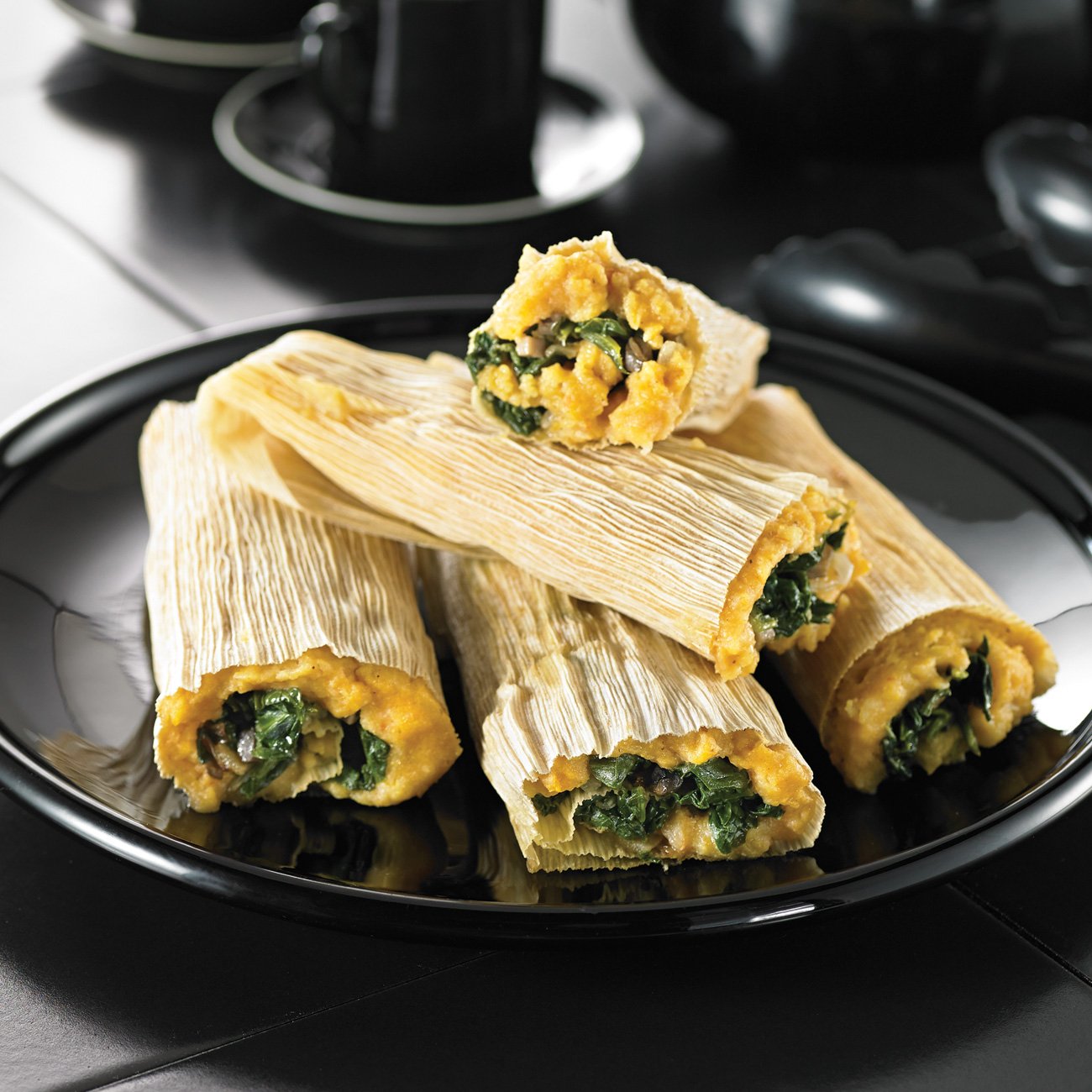 Vegetarian Spinach Mushroom Tamales Recipe from HEB