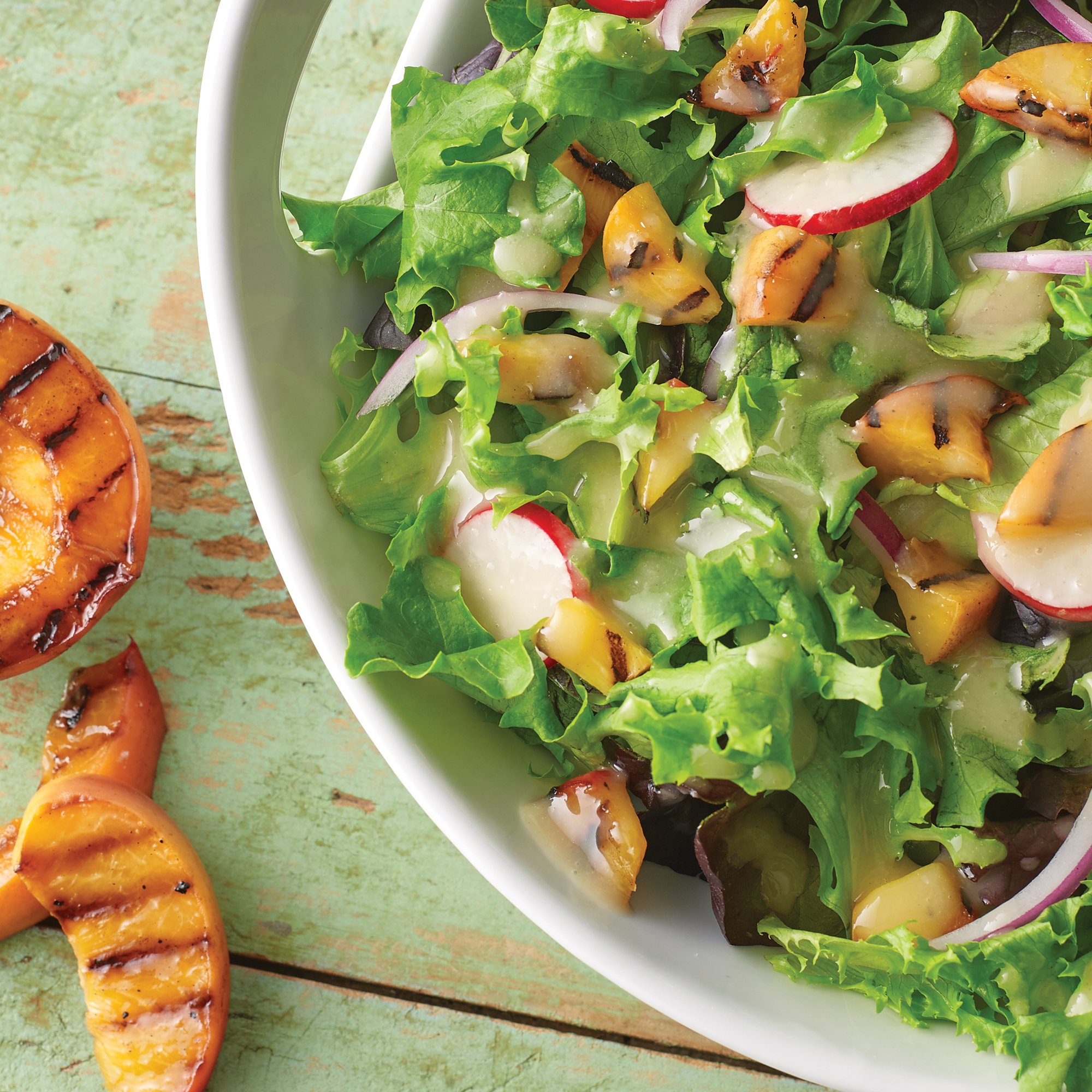 Warm Grilled Peach Vinaigrette Recipe from HEB