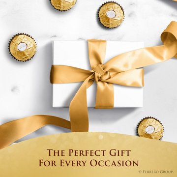 Ferrero Rocher Gourmet Hazelnut Milk Chocolate Gift Box, 12 pc