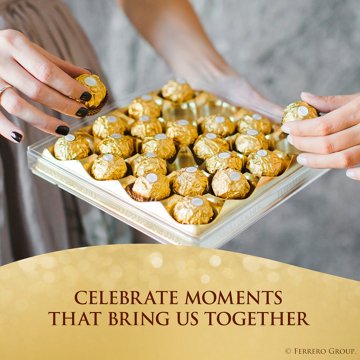 Ferrero Rocher Fine Hazelnut Chocolates Gift Box, 24 pc