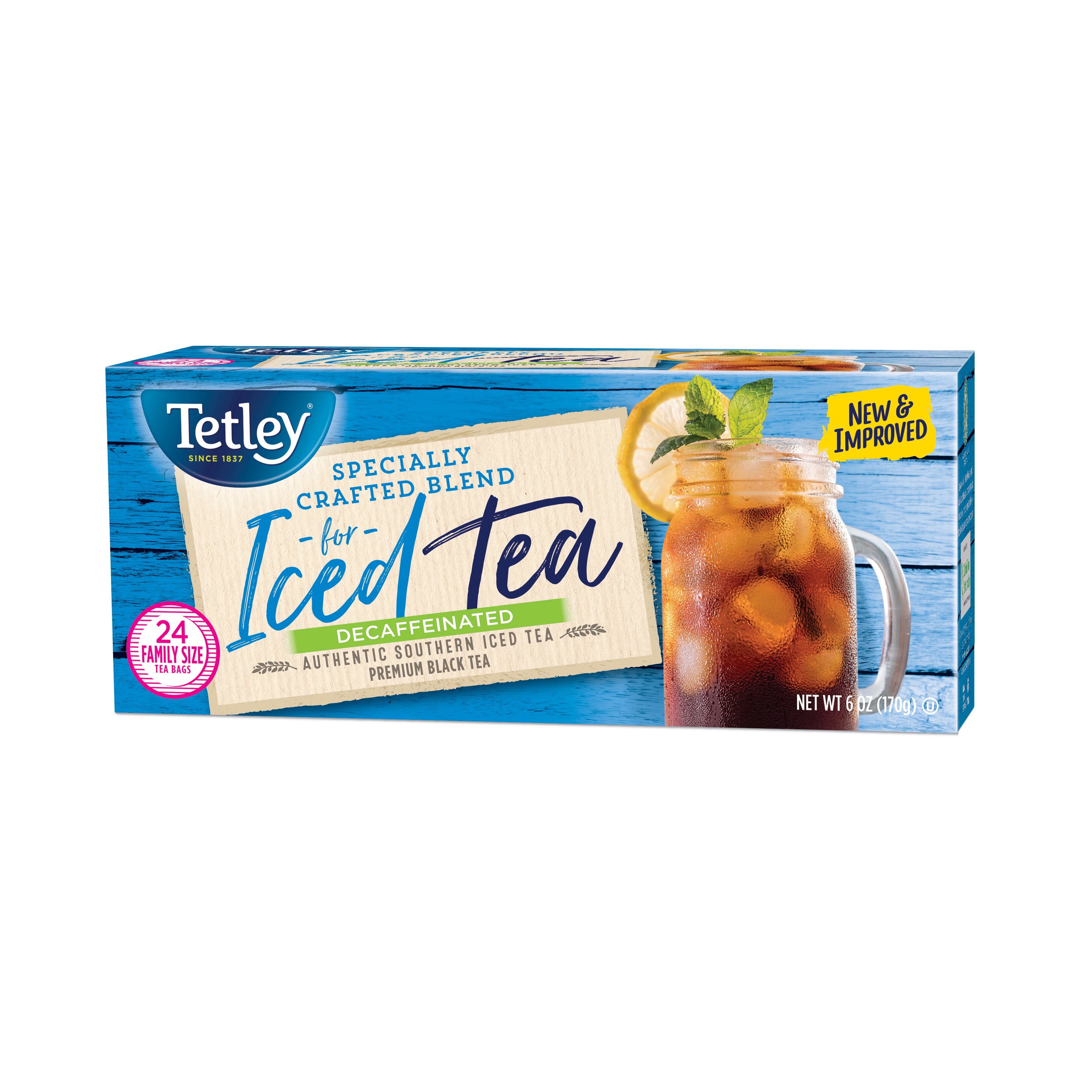 Tetley Naturally Decaffeinated Iced Tea Blend Family Size - Shop Tea at  H-E-B