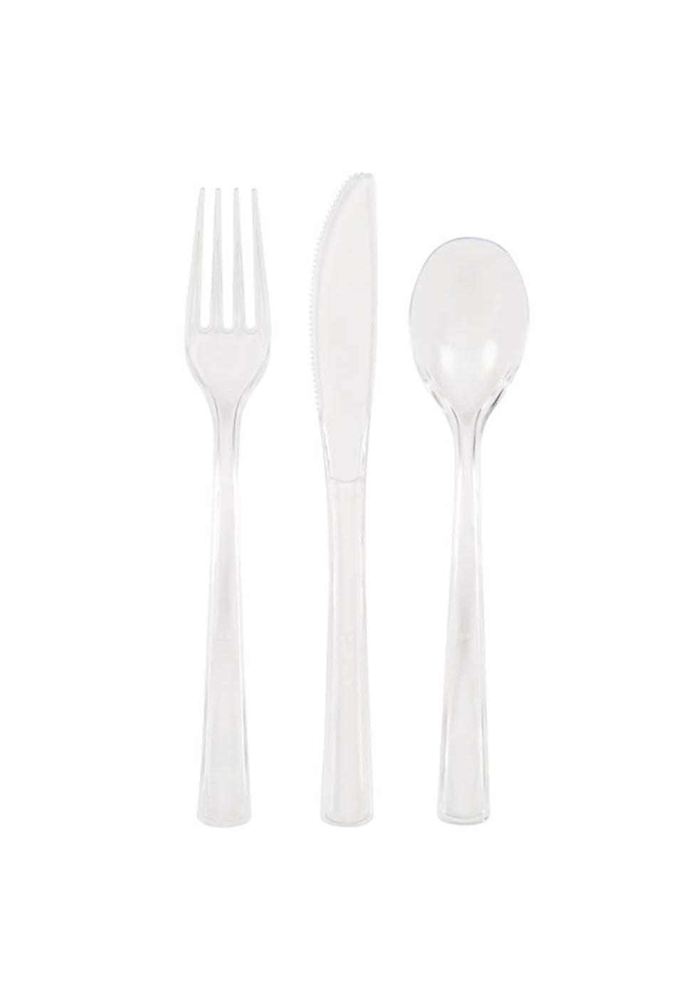 Unique Clear Solid Assorted Plastic Cutlery; image 2 of 2