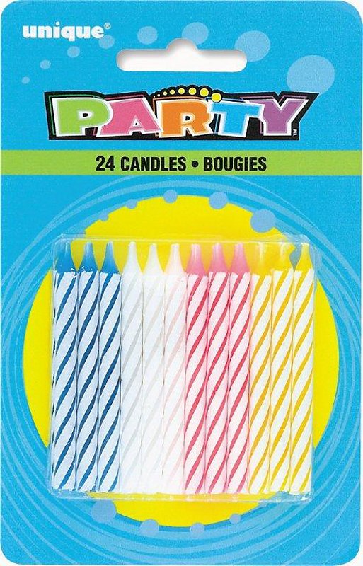 Details about   Birthday Candles 24 Spiral Candles Box Of 12 BRAND NEW 