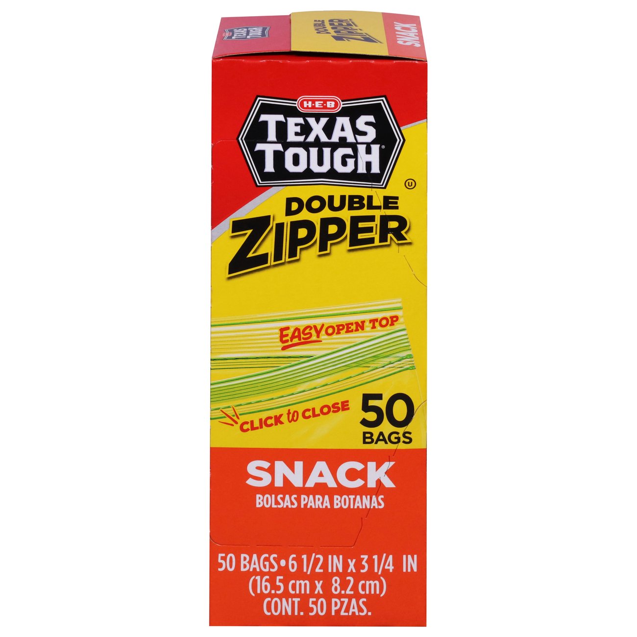 H-E-B Texas Tough Double Zipper Snack Bags - Shop Storage Bags at H-E-B