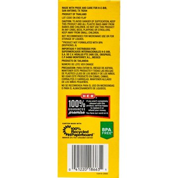 H-E-B Texas Tough Double Zipper Snack Bags, 50 ct