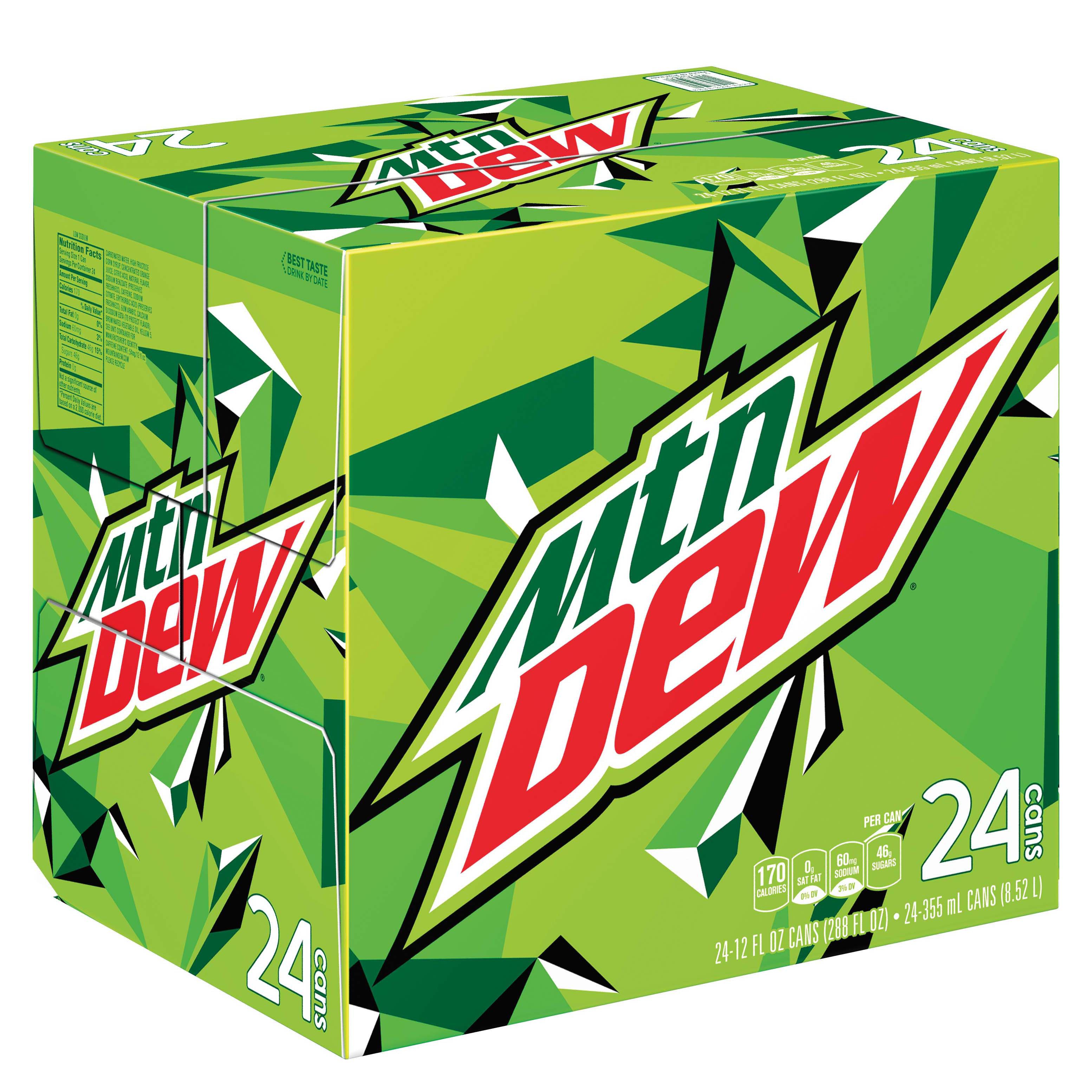 Mountain Dew, Soft Drink, Various Sizes, 1 Unit