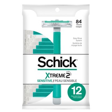 Schick Xtreme 2 Sensitive Disposable Razors, 12 ct