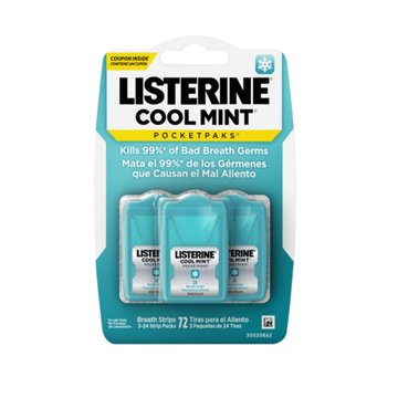 Listerine PocketPaks Bad Breath Strips - Cool Mint, 72 ct