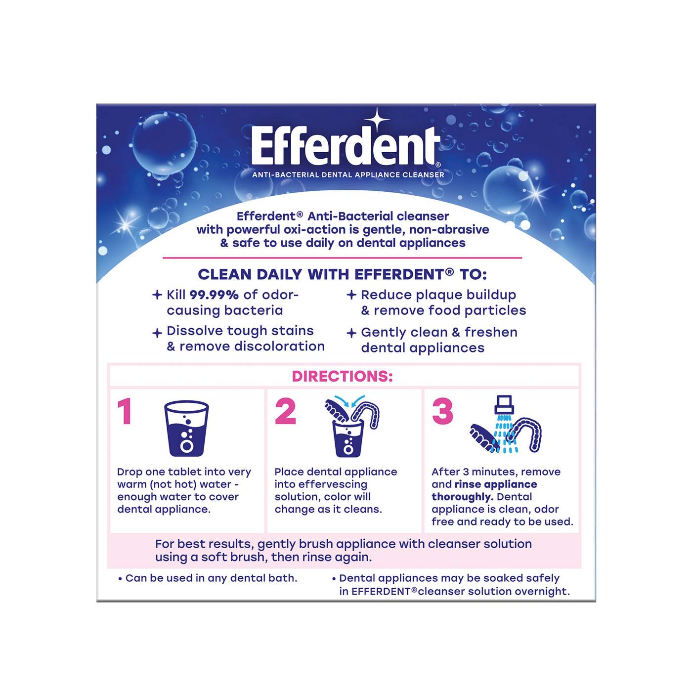 Efferdent Complete Clean Denture & Retainer Cleanser Tablets; image 2 of 5