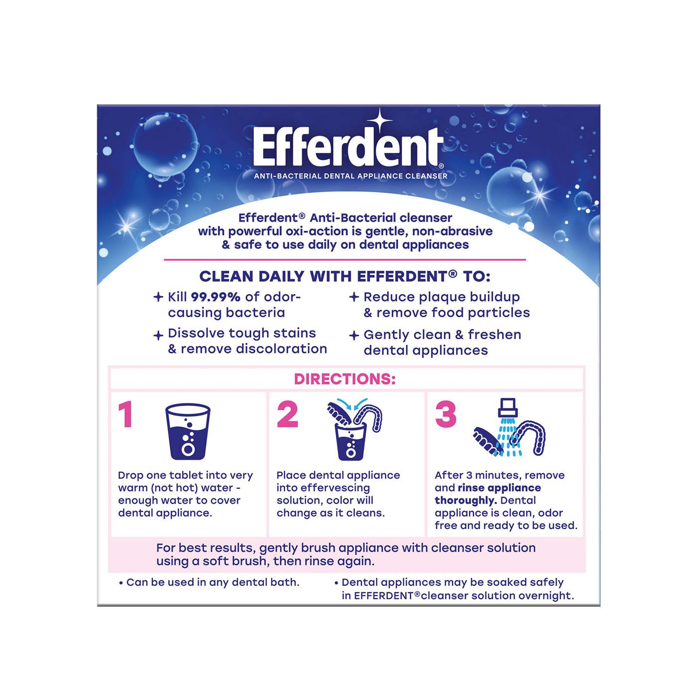 Efferdent Complete Clean Denture & Retainer Cleanser Tablets; image 3 of 5