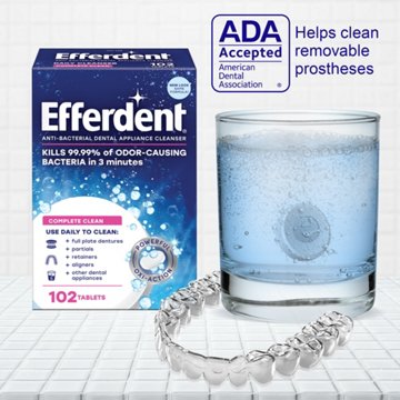 Efferdent Denture & Retainer Cleanser Tablets, 102 ct