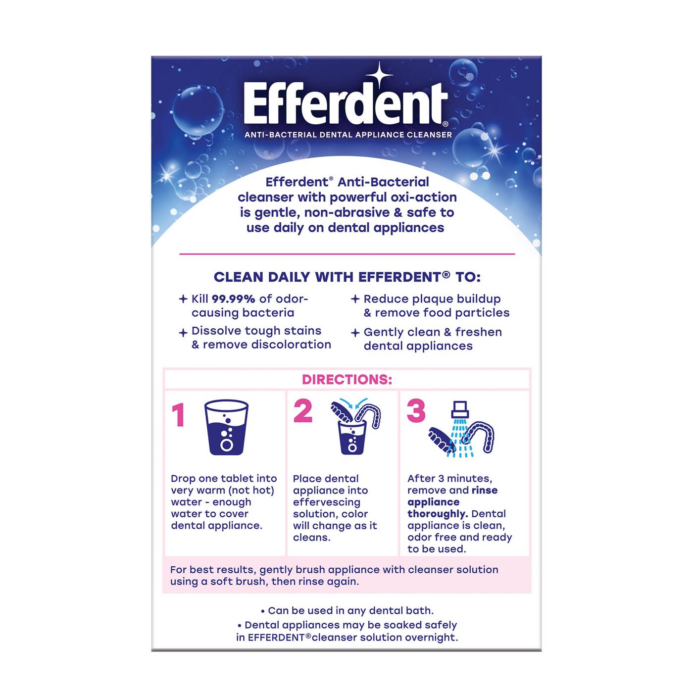 Efferdent Denture & Retainer Cleanser Tablets; image 3 of 5