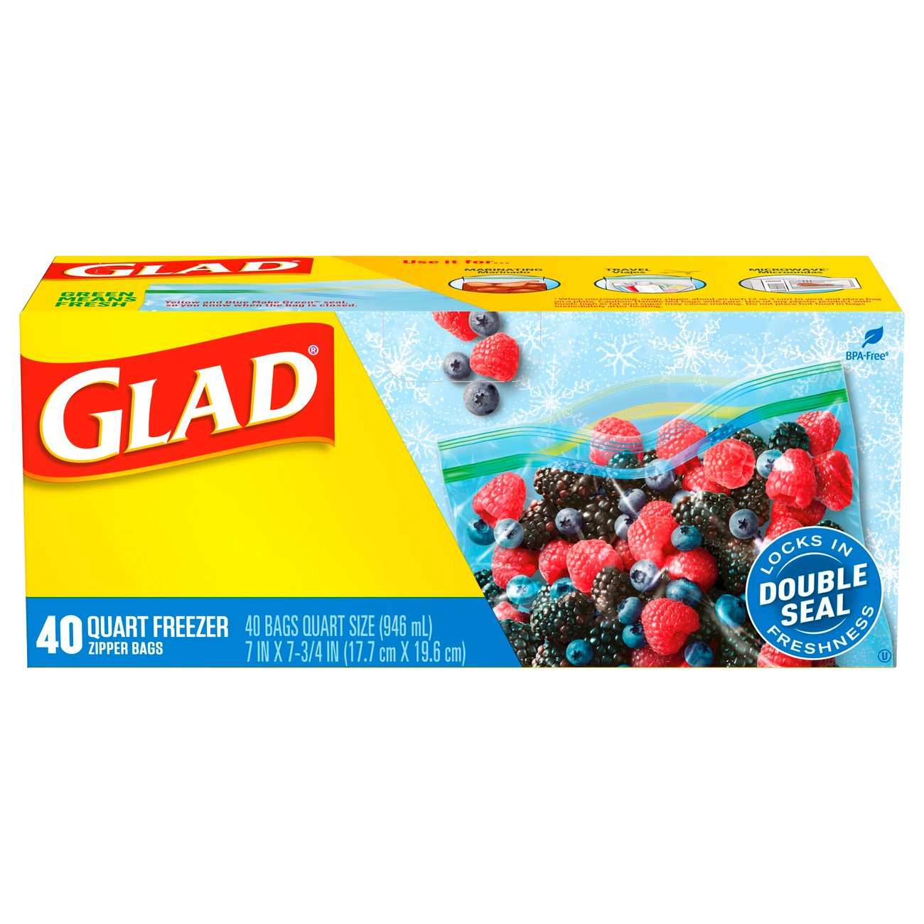 Glad Quart Size Zipper Freezer Bags Shop Storage Bags at HEB