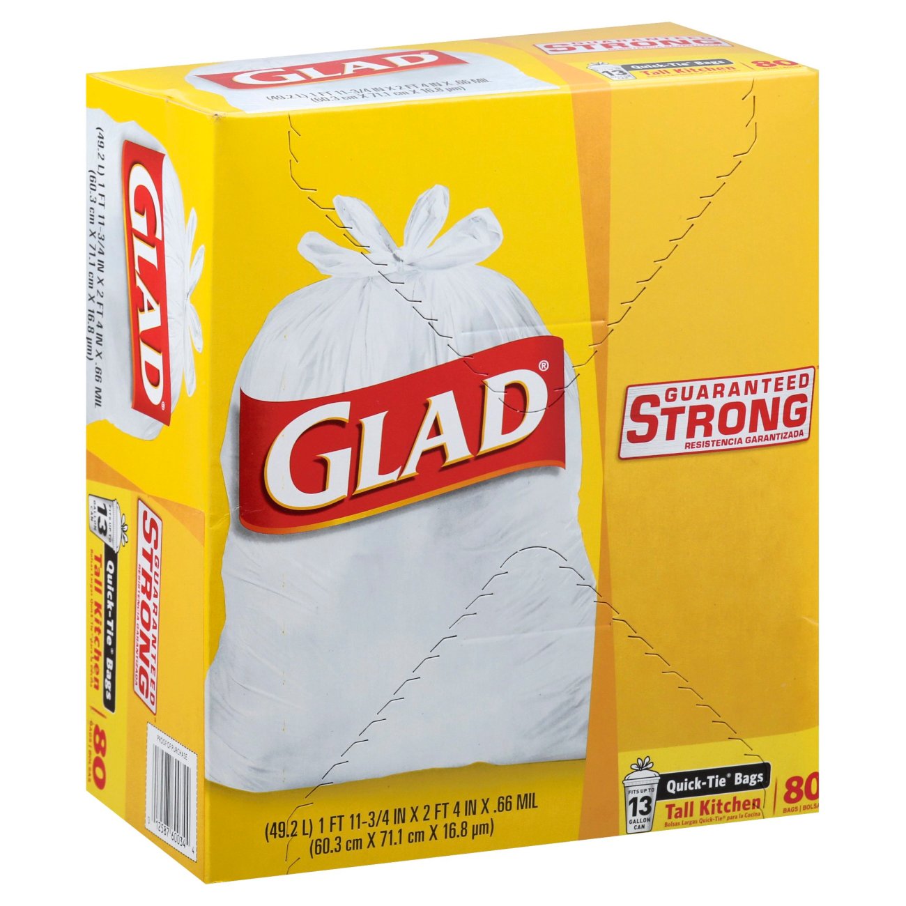 Glad Tall Kitchen Quick Tie Trash Bags 13 Gallon Shop Trash Bags At H E B 