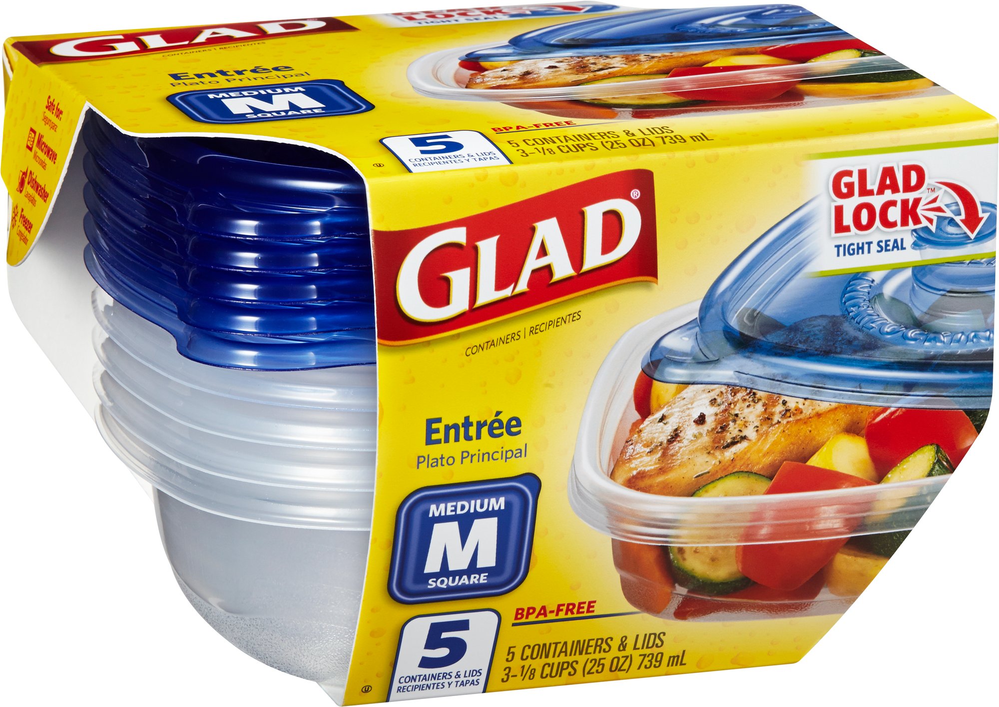 Glad Entree Medium Square Food Containers Shop Containers at HEB