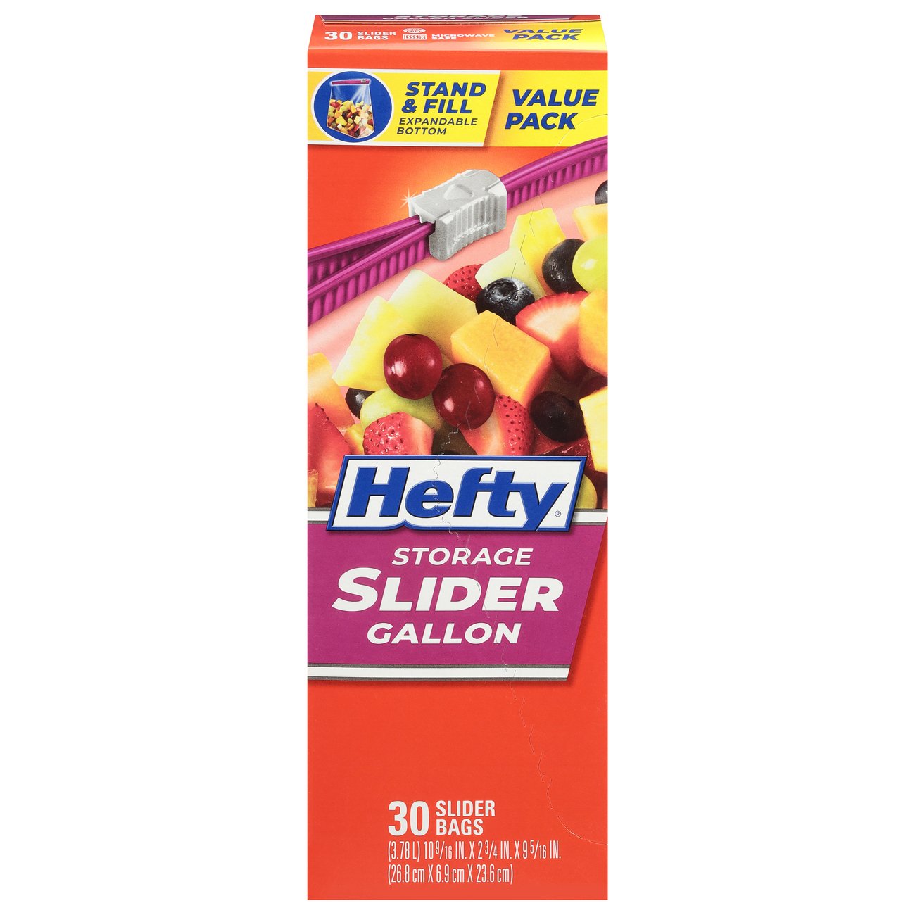 Hefty Slider Jumbo Storage Bags, 2.5 Gallon Size, 12 Count