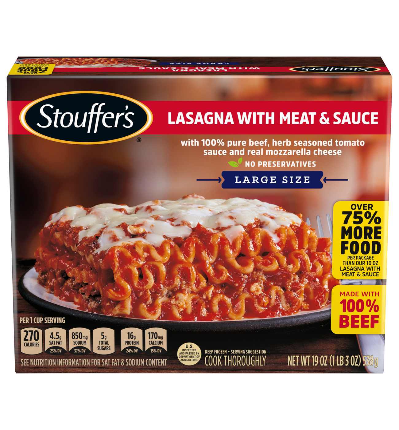 Stouffer's Frozen Meat Lasagna - Large; image 1 of 7